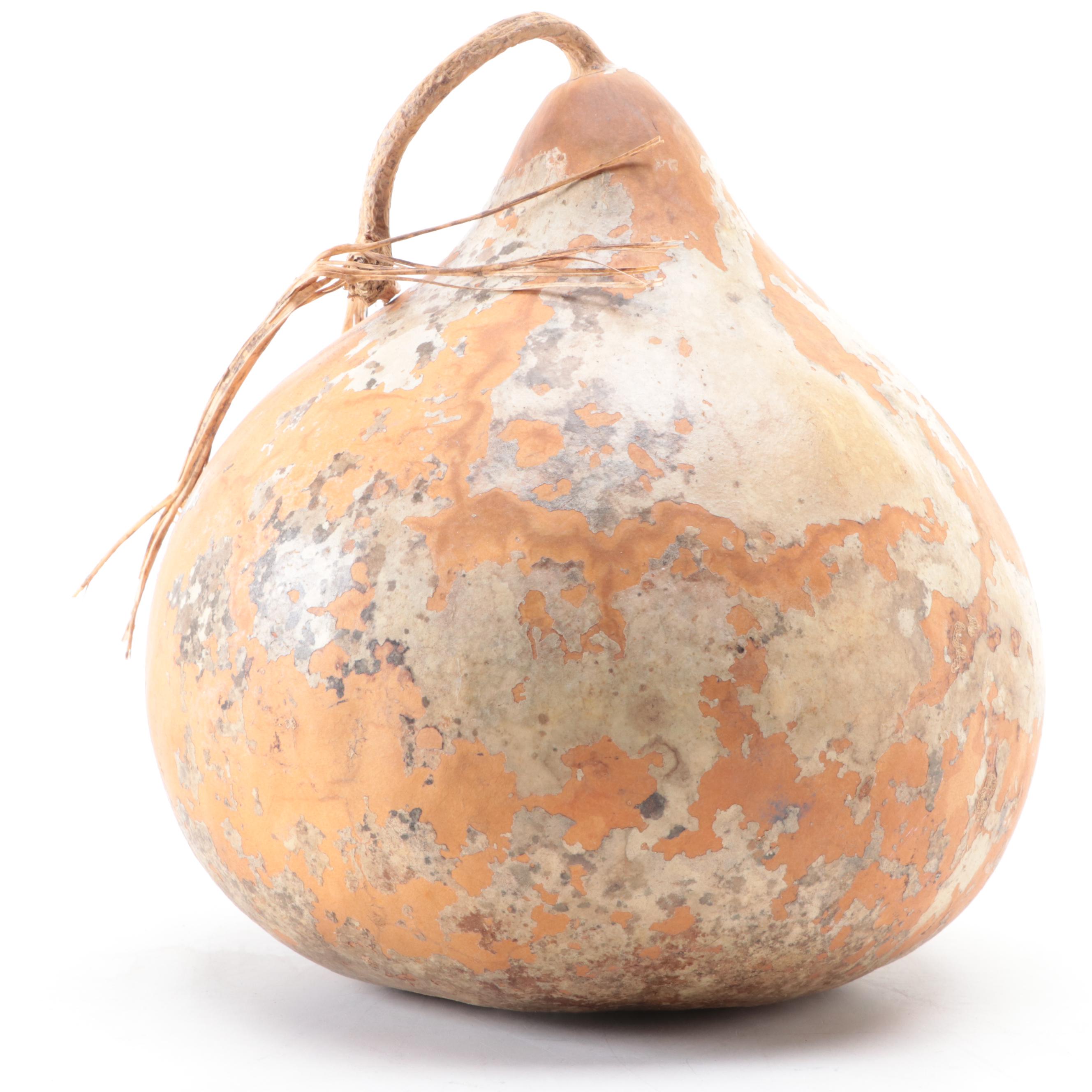 Gourd Christmas Nativity Scene with Corn Husk Figurines