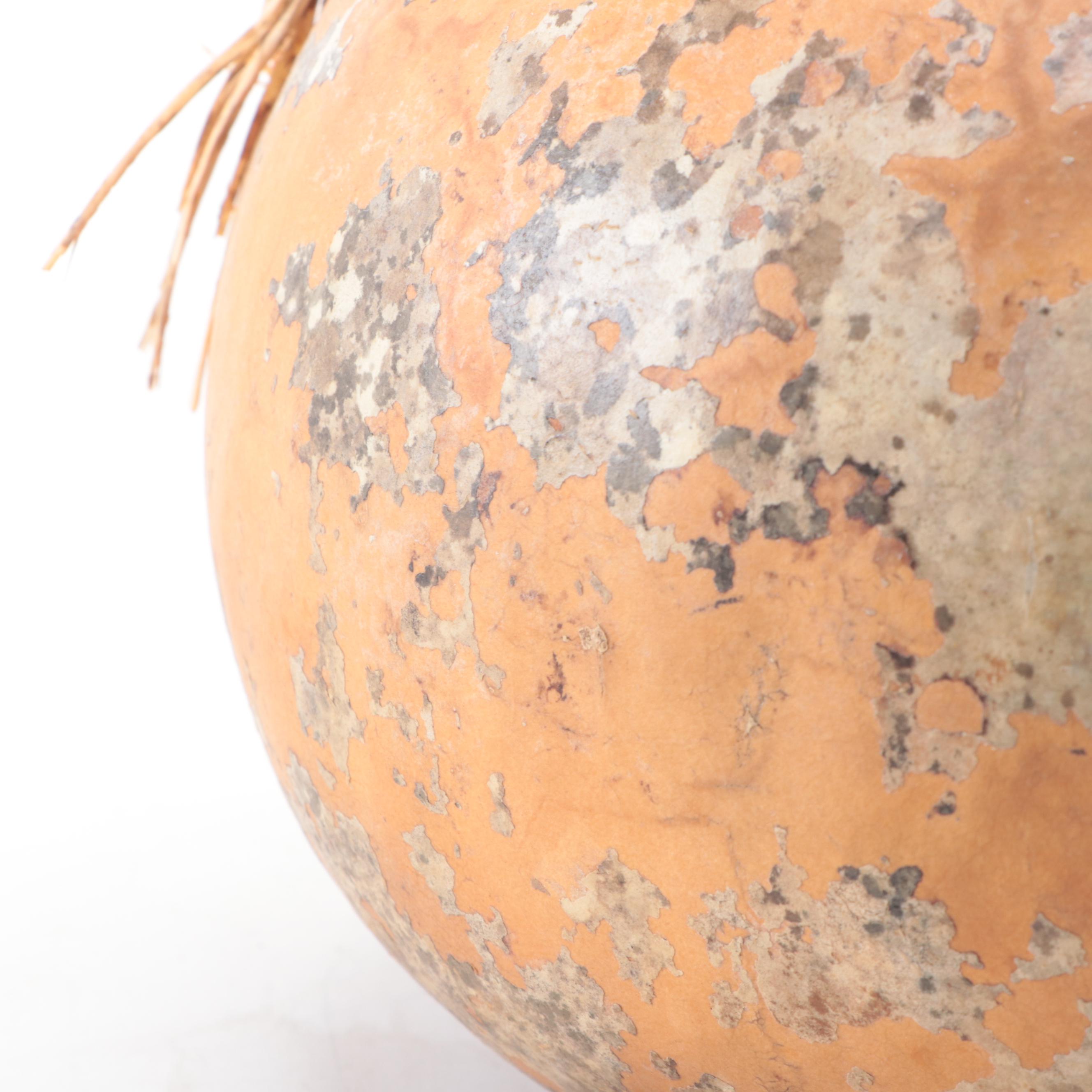 Gourd Christmas Nativity Scene with Corn Husk Figurines