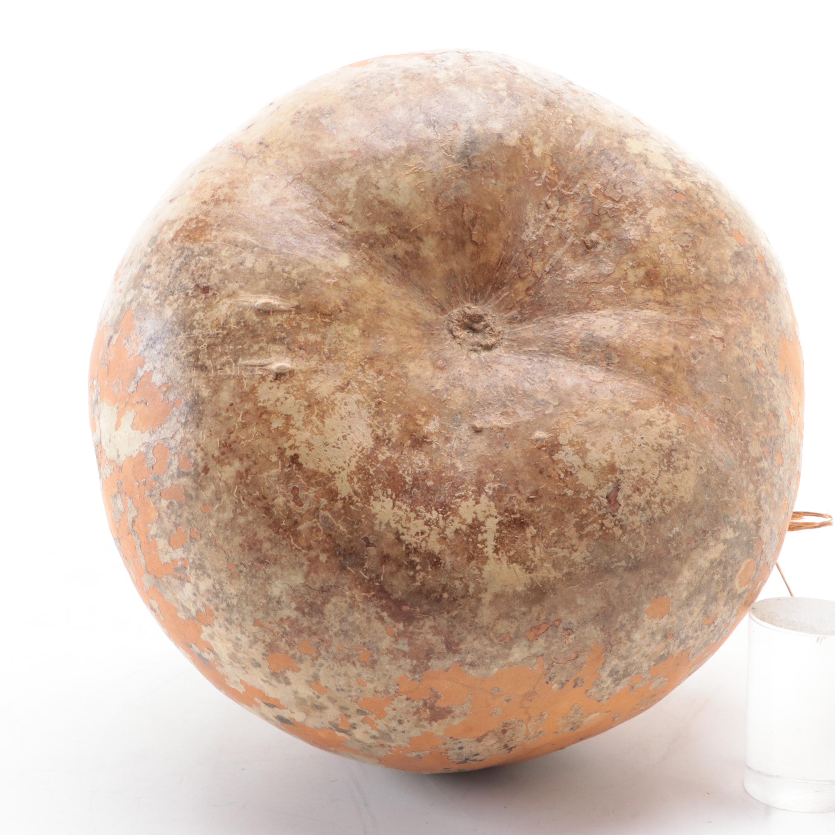 Gourd Christmas Nativity Scene with Corn Husk Figurines