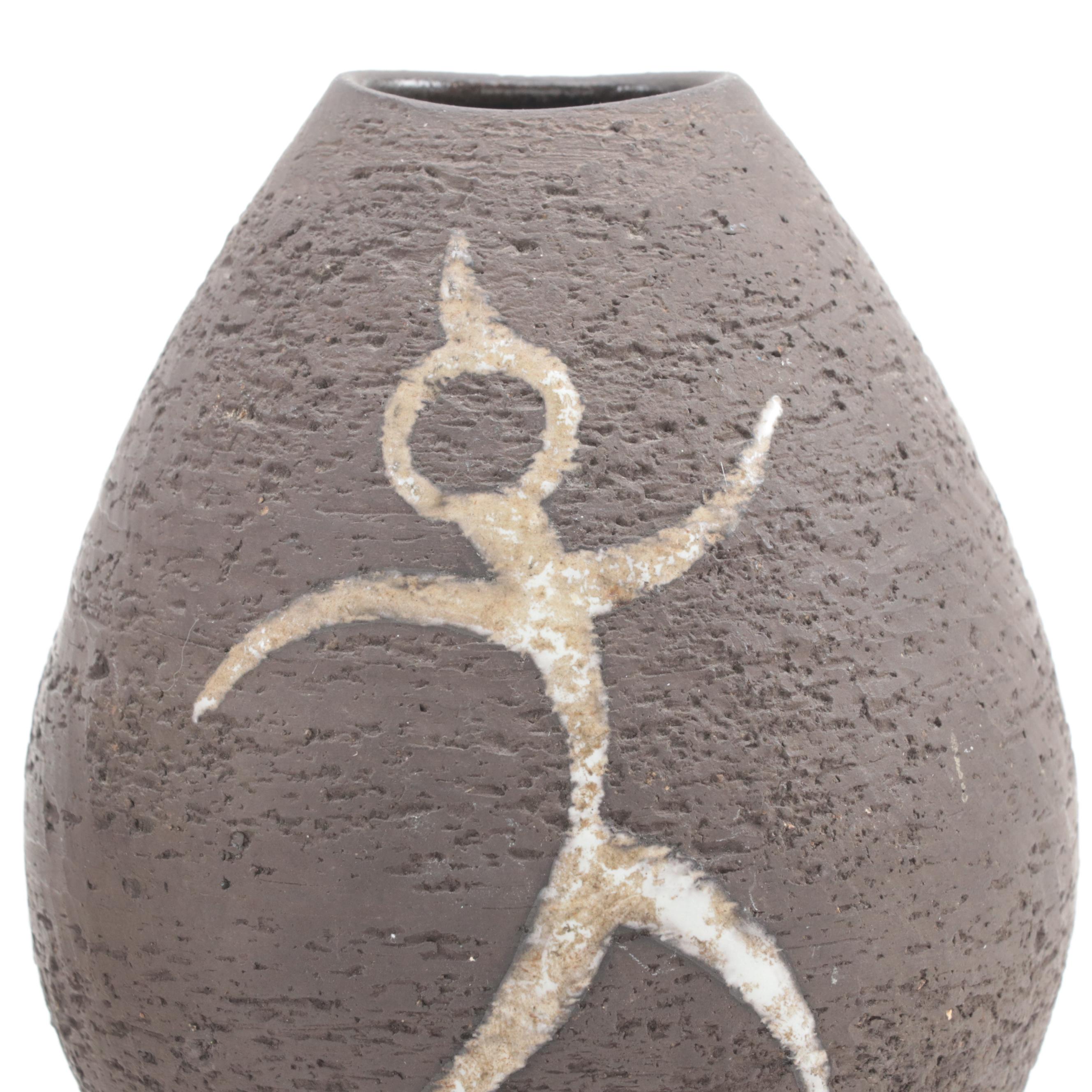 Artist Signed Studio Pottery Copper Luster and Textured Vases