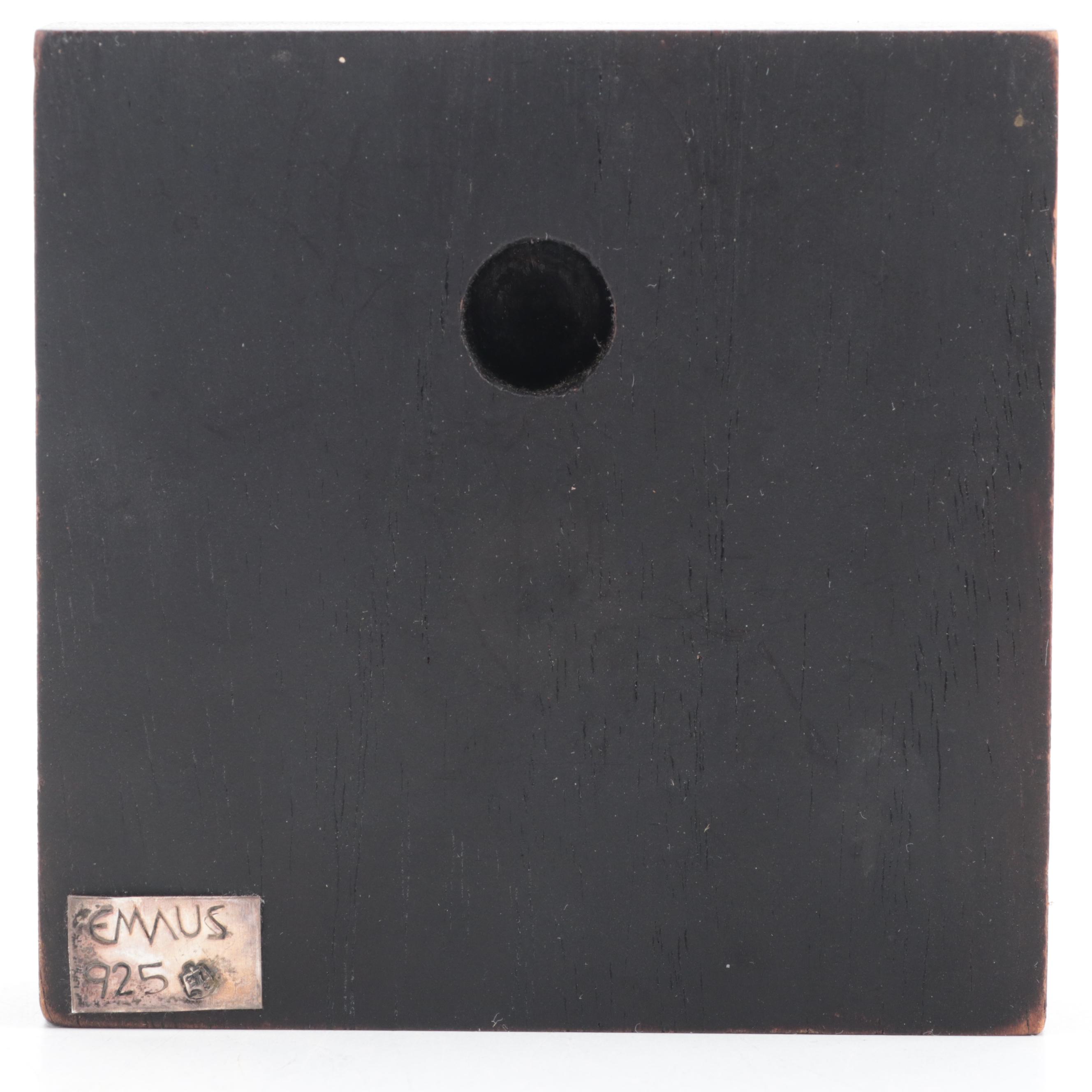 Emaus Mexican Sterling Silver and Wood Religious Wall Hanging