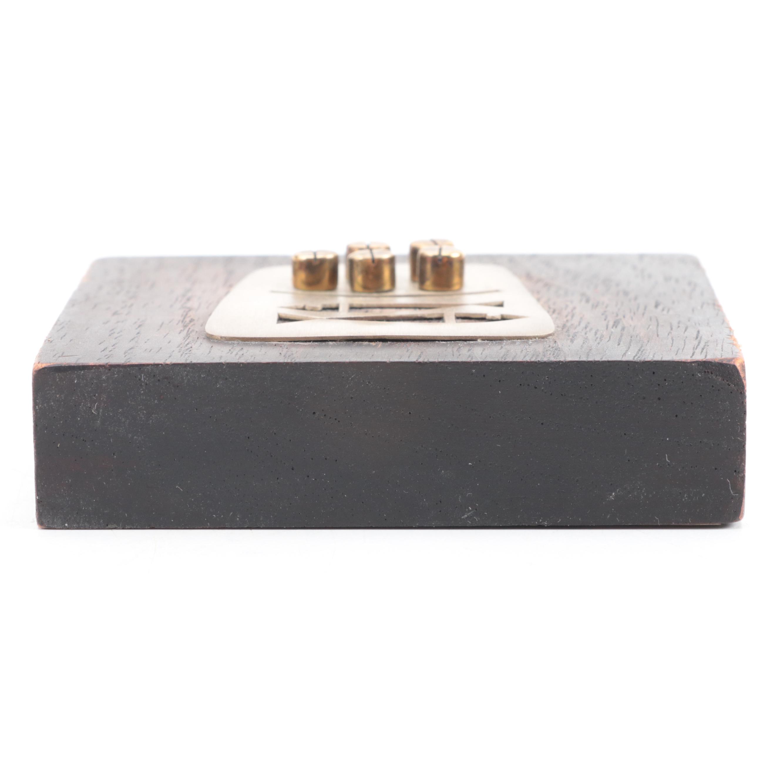 Emaus Mexican Sterling Silver and Wood Religious Wall Hanging