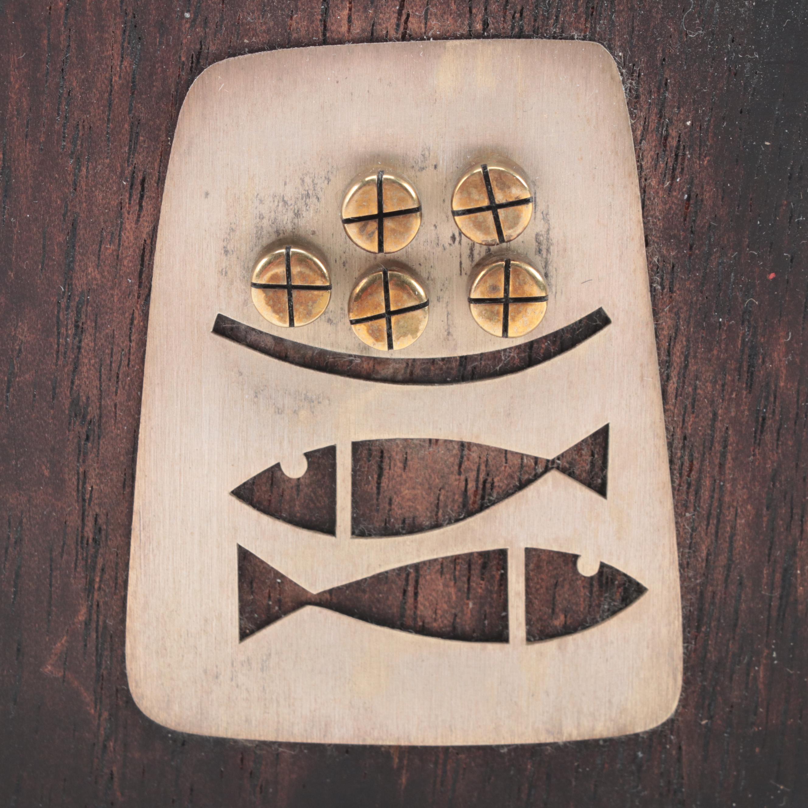 Emaus Mexican Sterling Silver and Wood Religious Wall Hanging