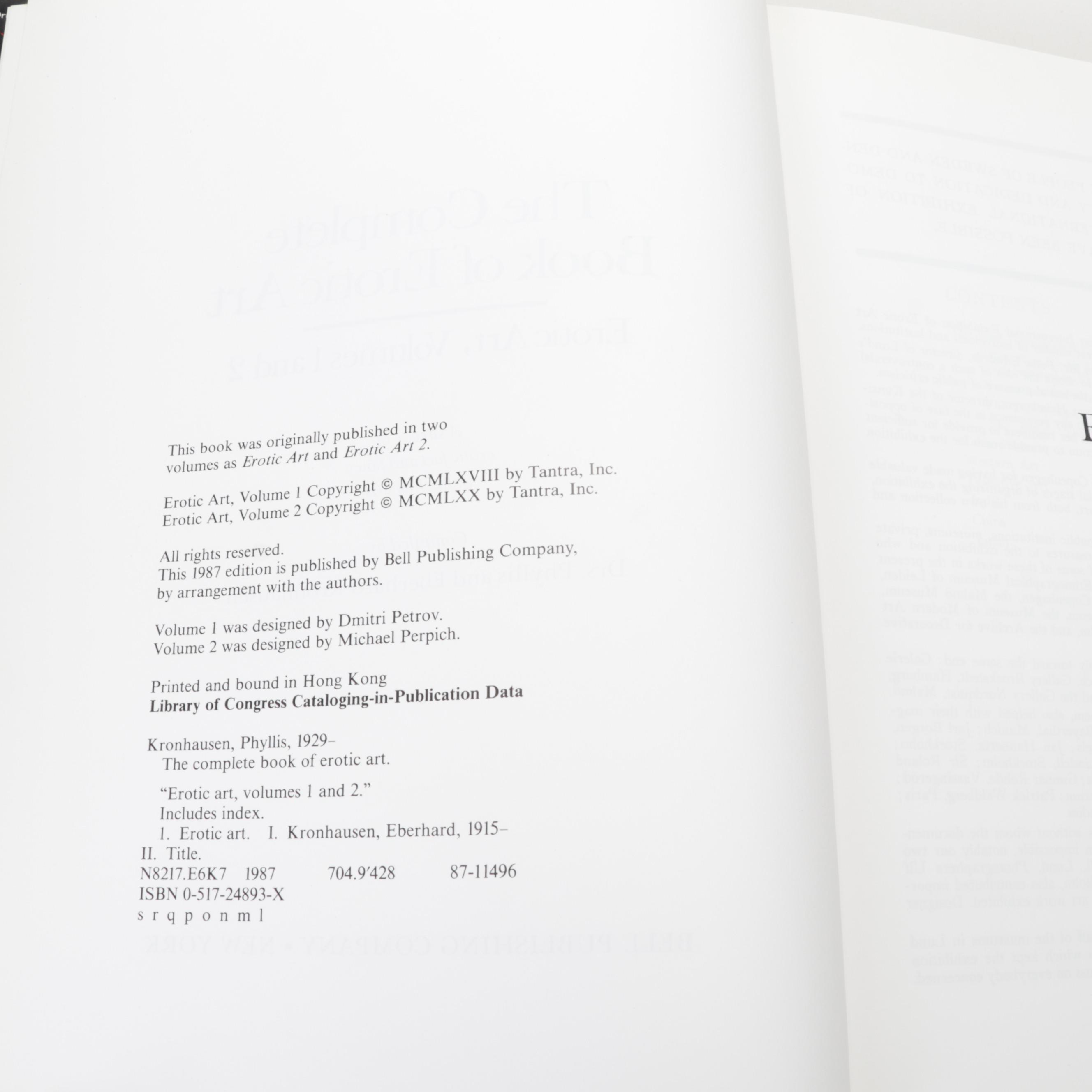 "The Complete Book of Erotic Art" by Drs. Phyllis and Eberhard Kronhausen, 1987