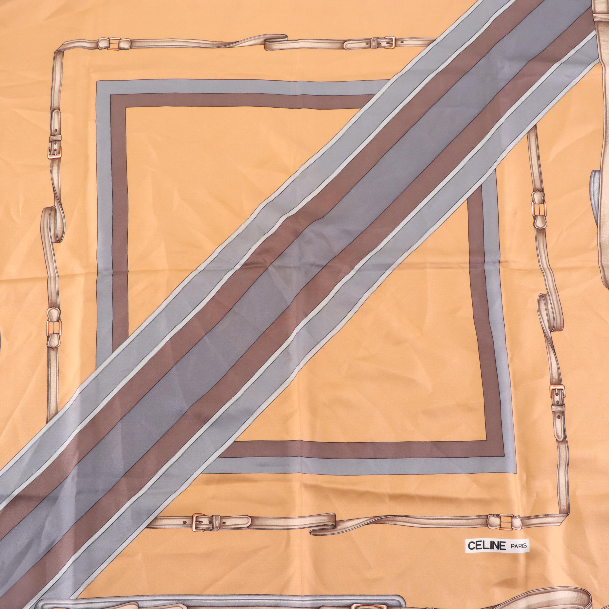 Celine Saddle Breeching Print Scarf 86cm in Silk Twill