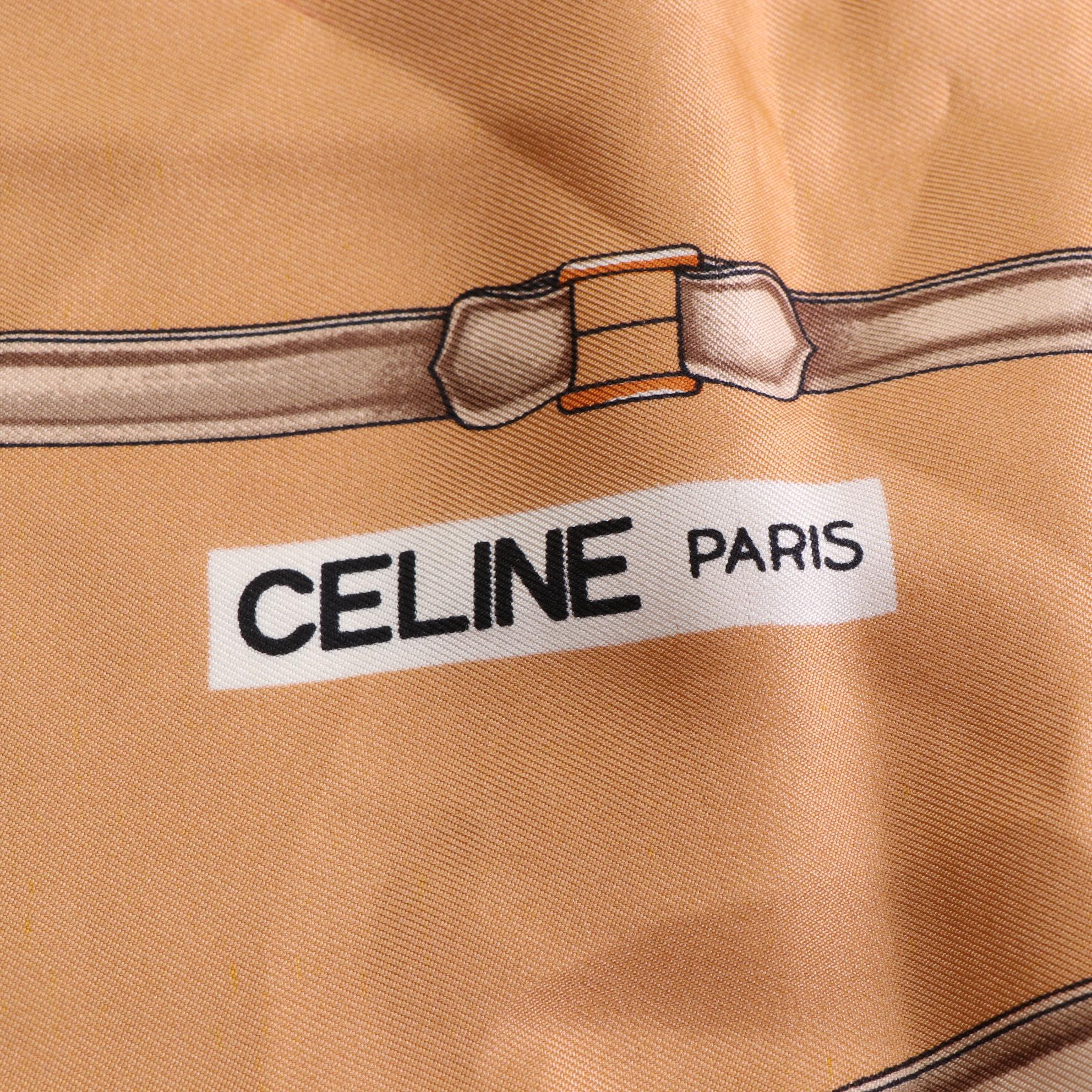 Celine Saddle Breeching Print Scarf 86cm in Silk Twill