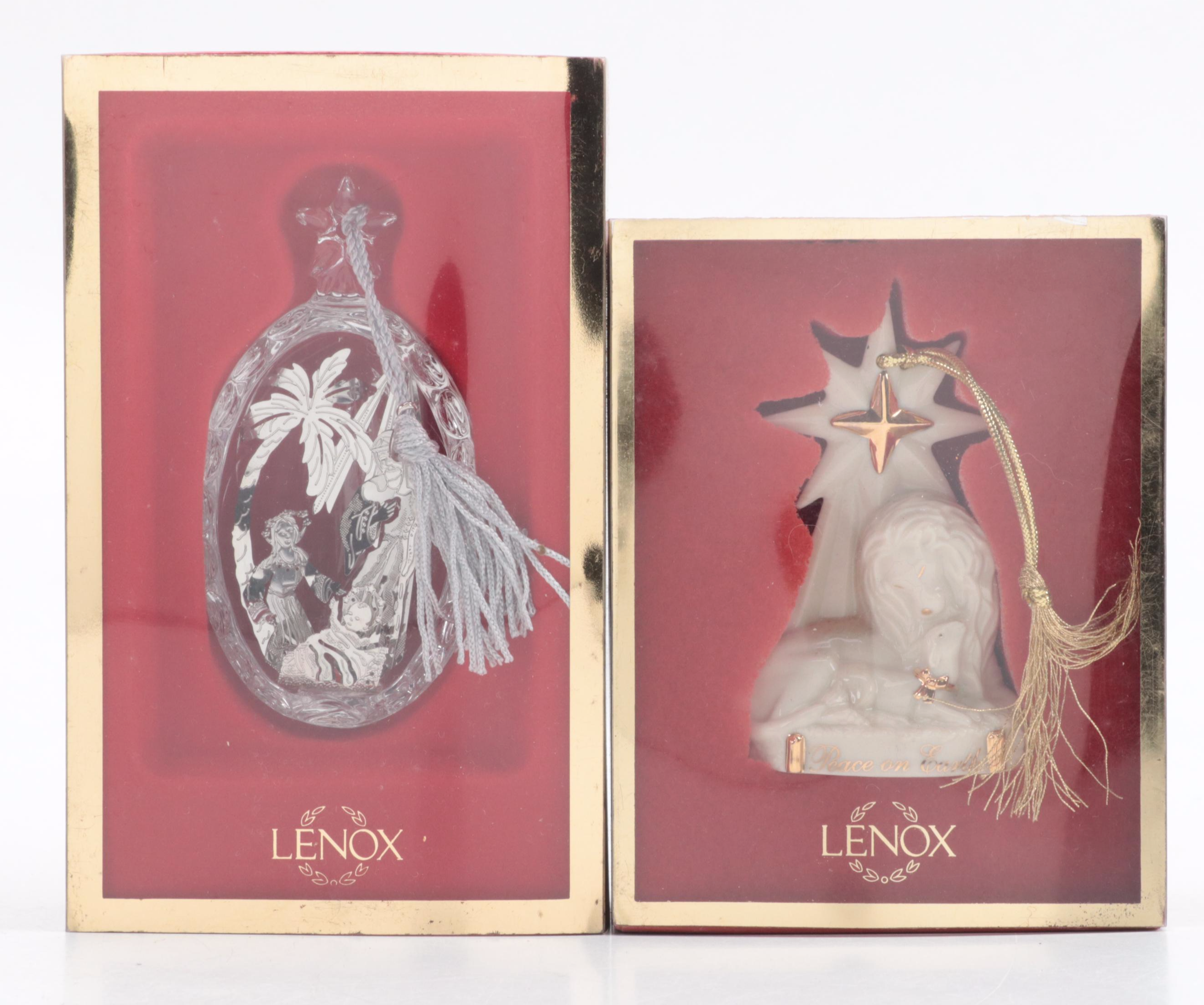 Lenox China and Crystal Christmas Tree Ornaments