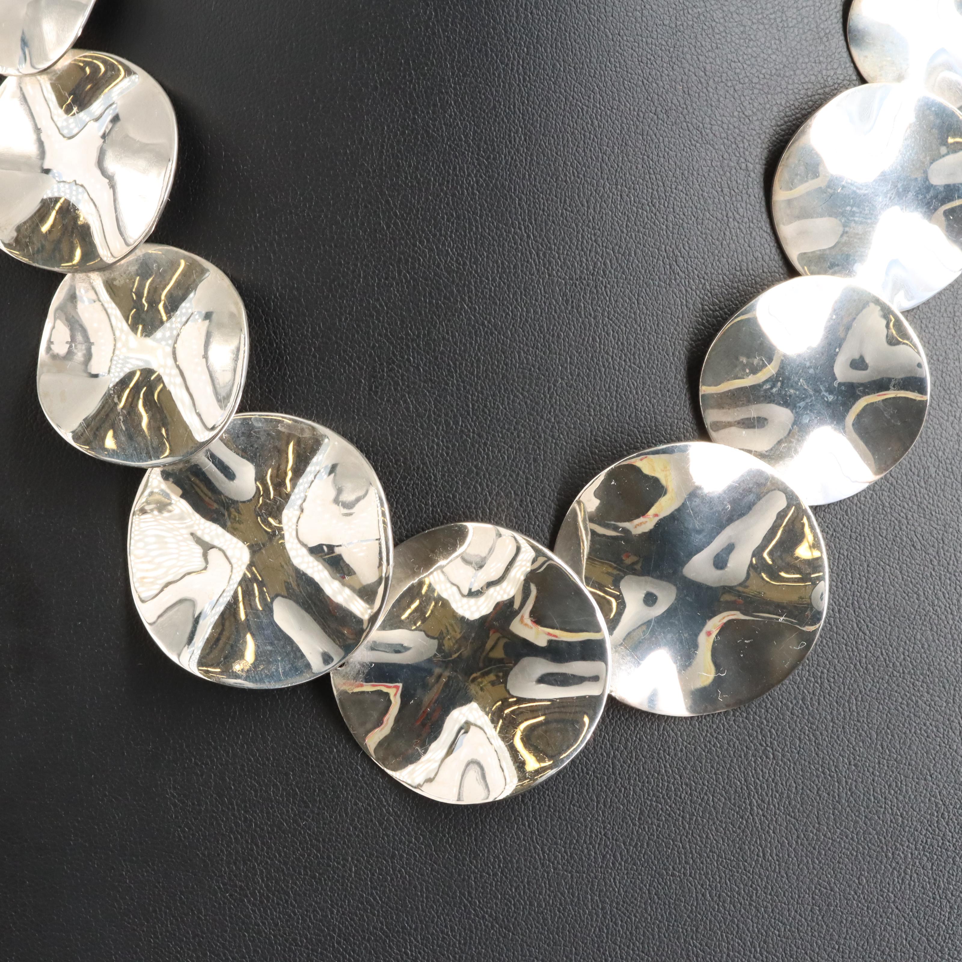 Ippolita Sterling Wavy Disk Necklace