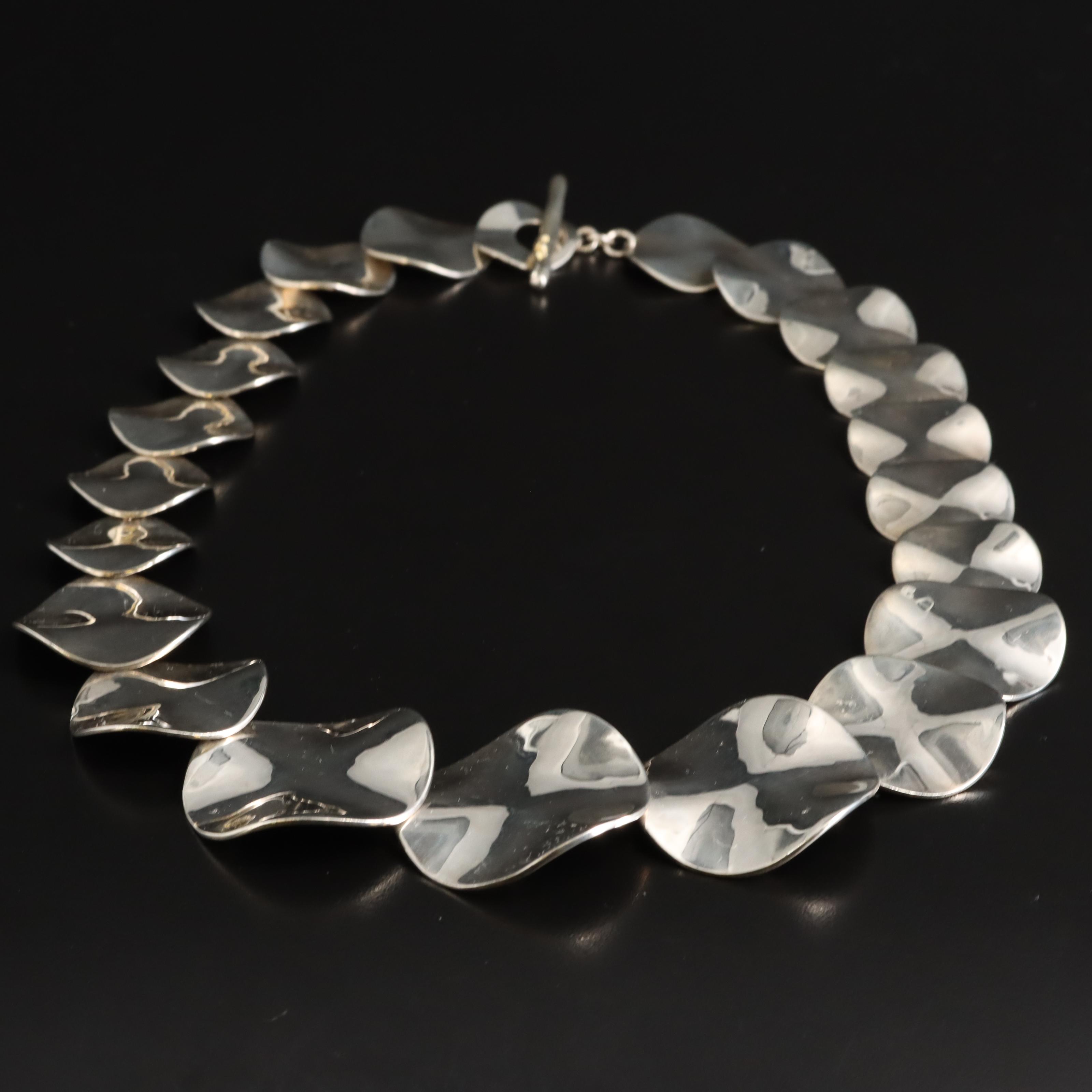 Ippolita Sterling Wavy Disk Necklace