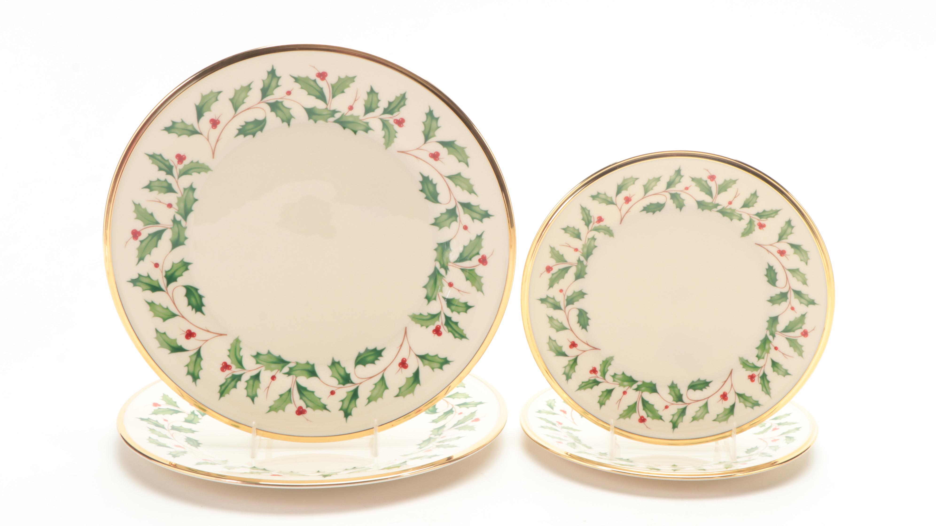 Lenox Bone China "Holiday" Tableware and "Holiday Gem" Toasting Flutes