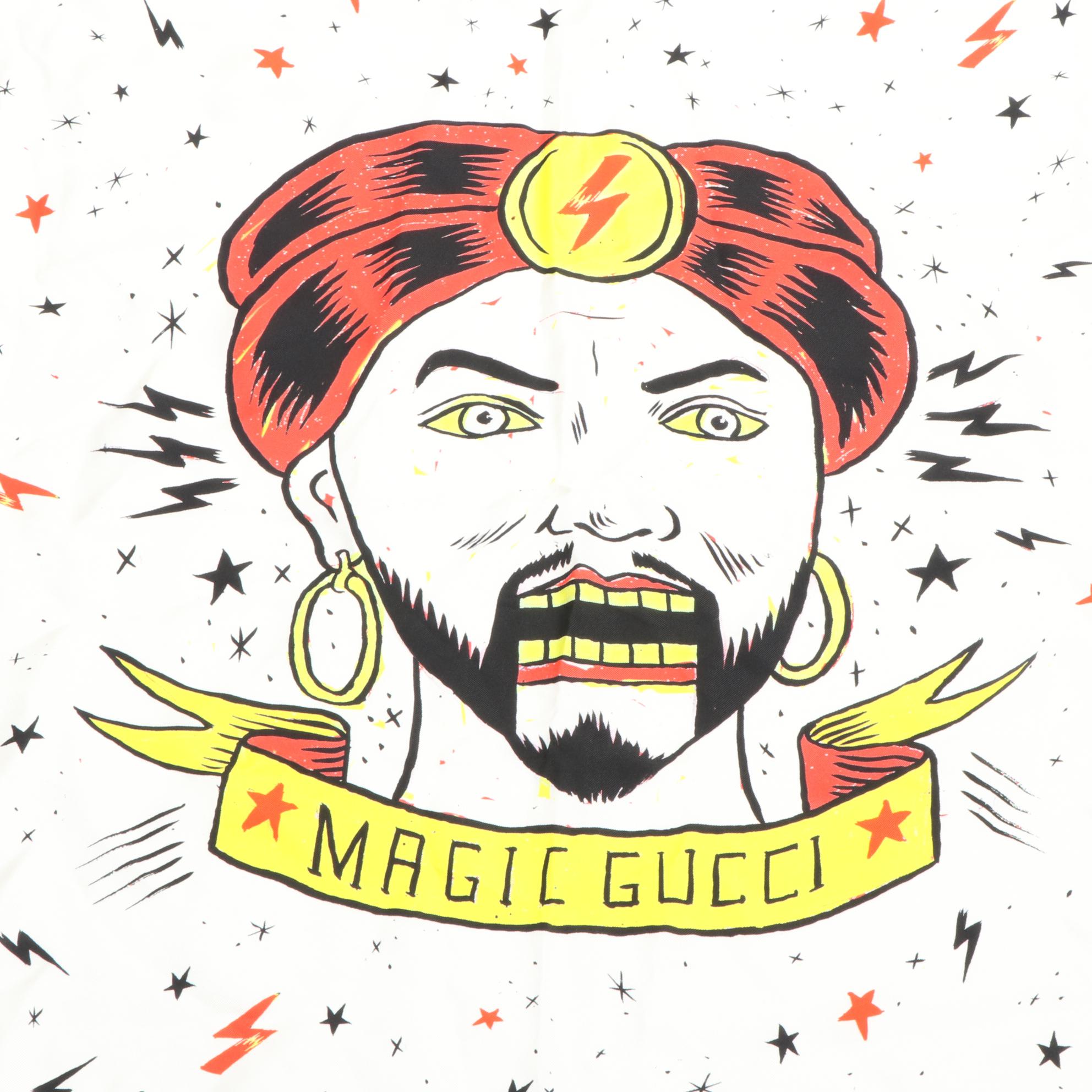 Gucci x Sergio Mora "Magic Gucci" Scarf 90 in Silk Twill