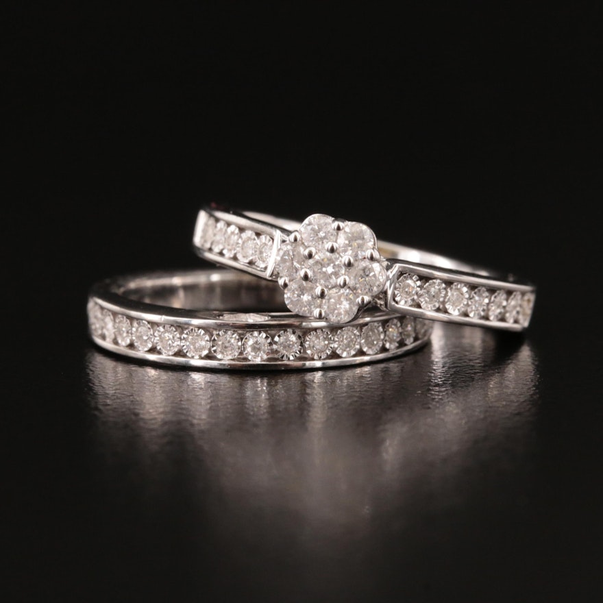 Sterling and Diamond Ring Set