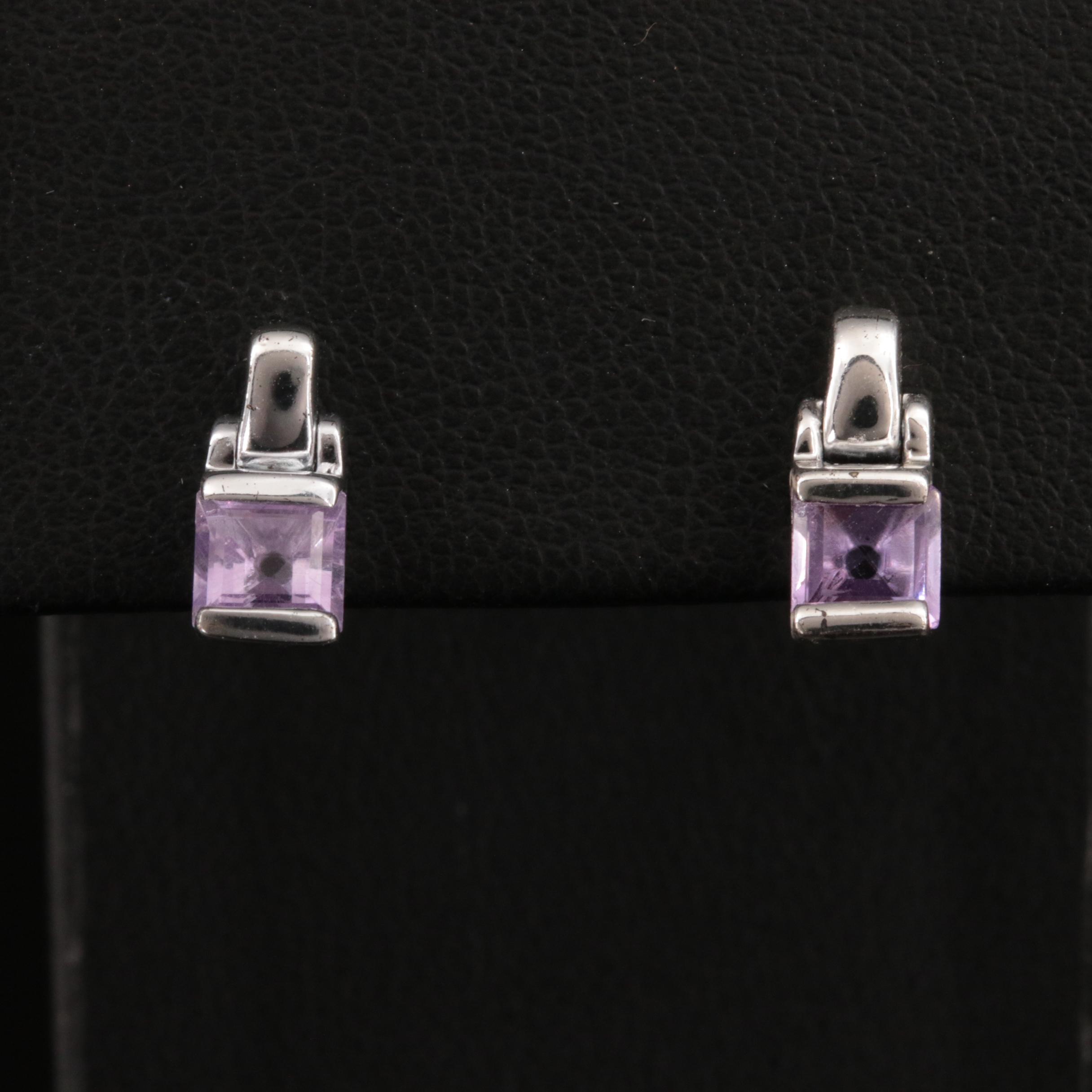 Sterling Amethyst Drop Earrings