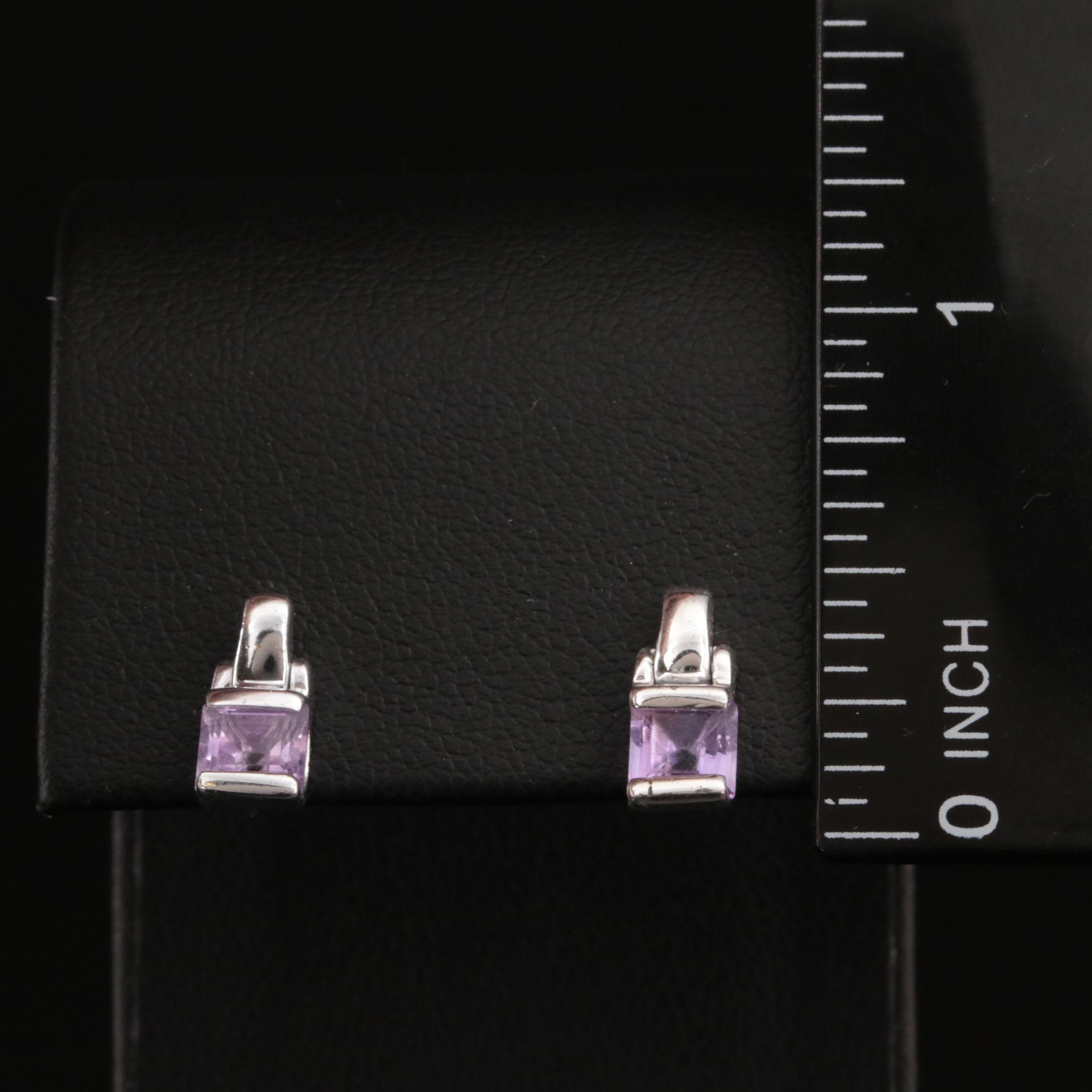 Sterling Amethyst Drop Earrings