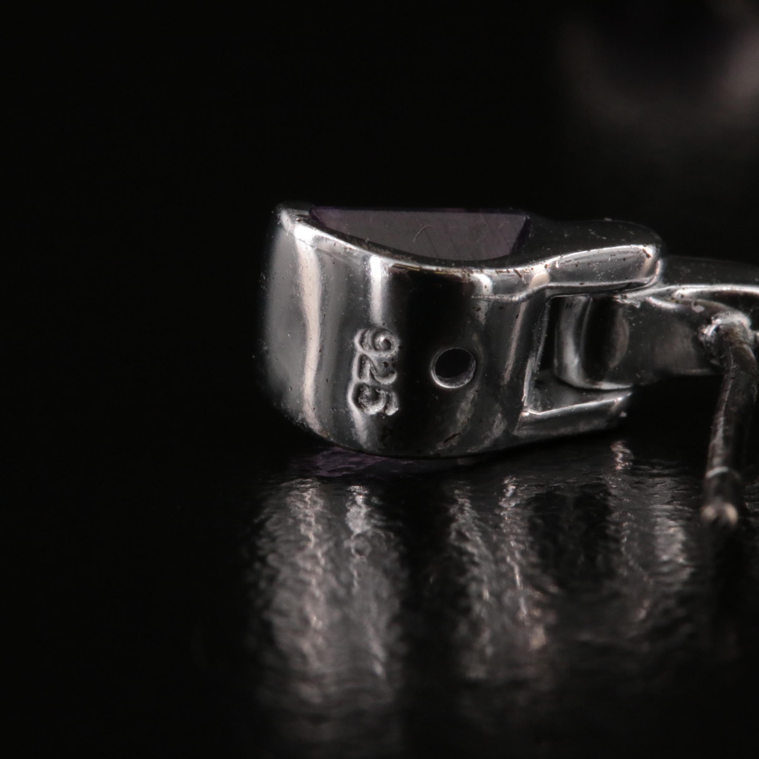 Sterling Amethyst Drop Earrings