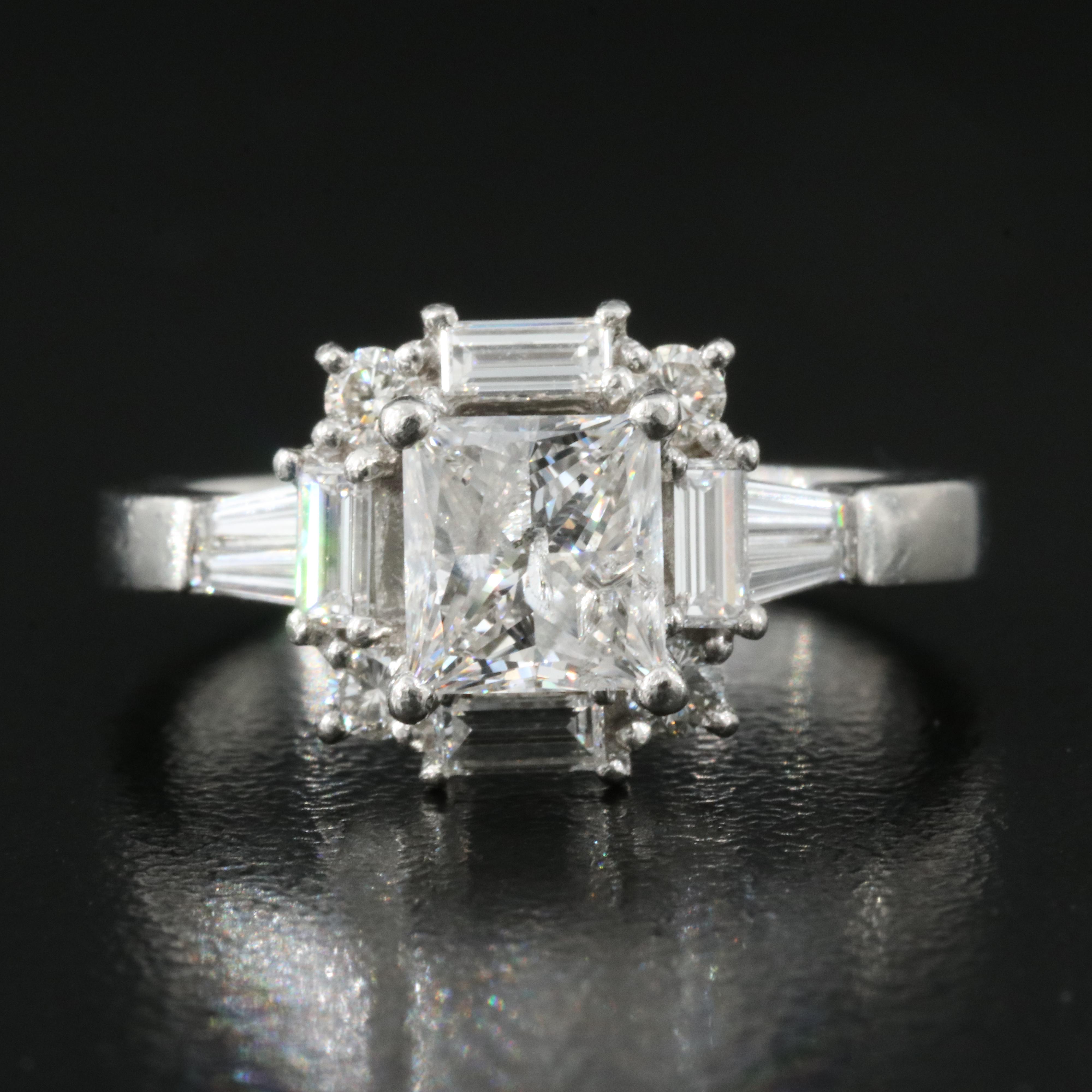 Platinum 1.74 CTW Diamond Ring