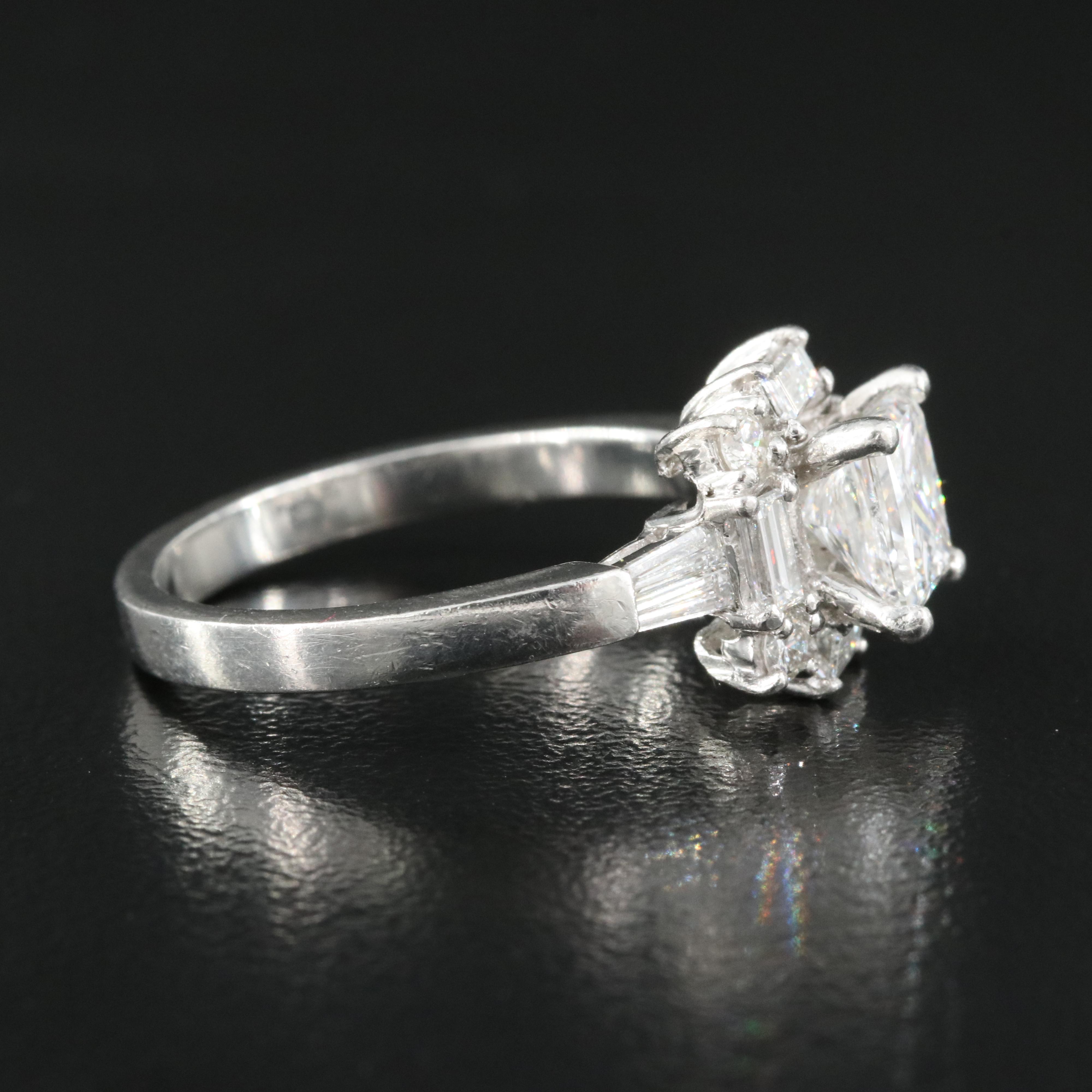 Platinum 1.74 CTW Diamond Ring