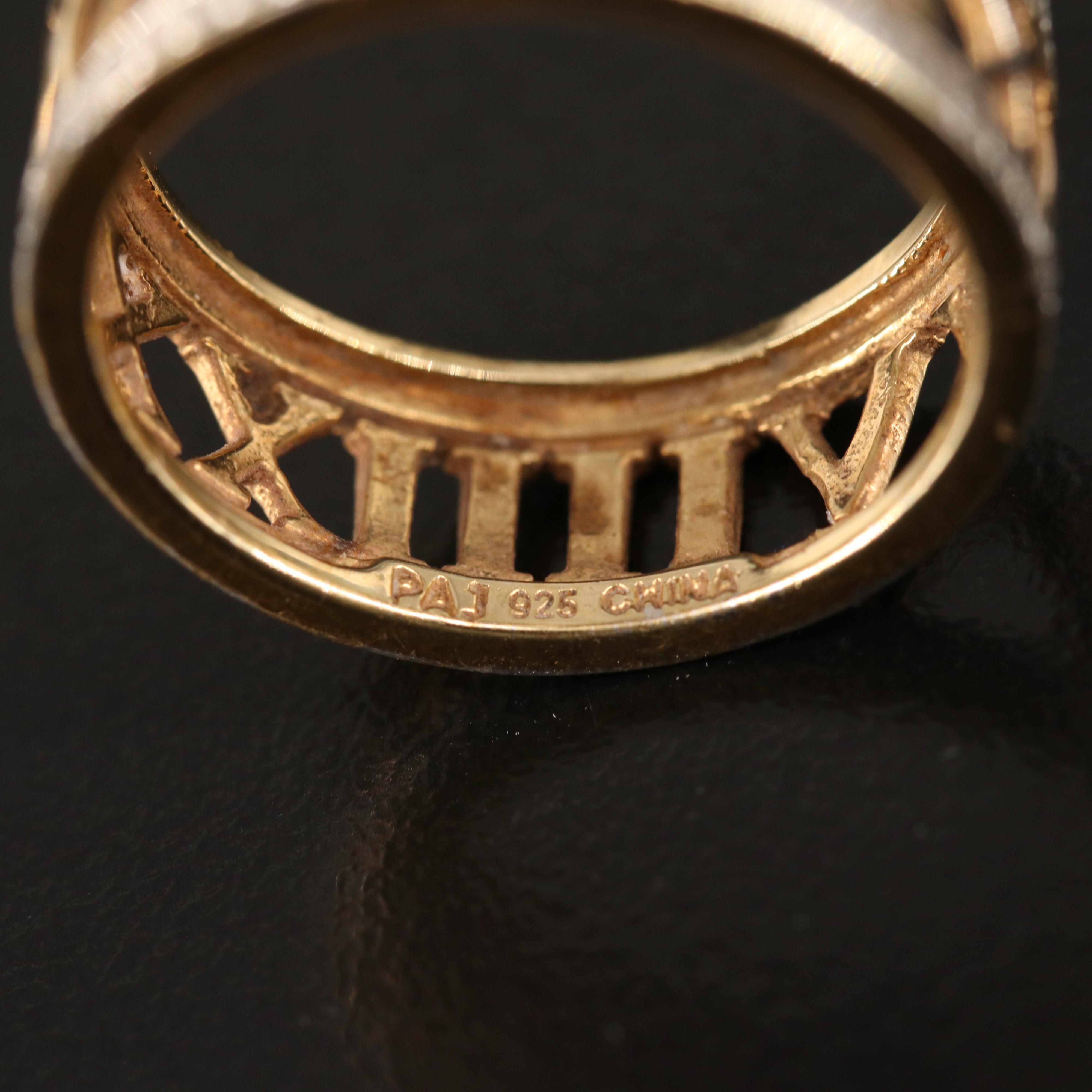 Diamond Roman Numeral Band in Sterling