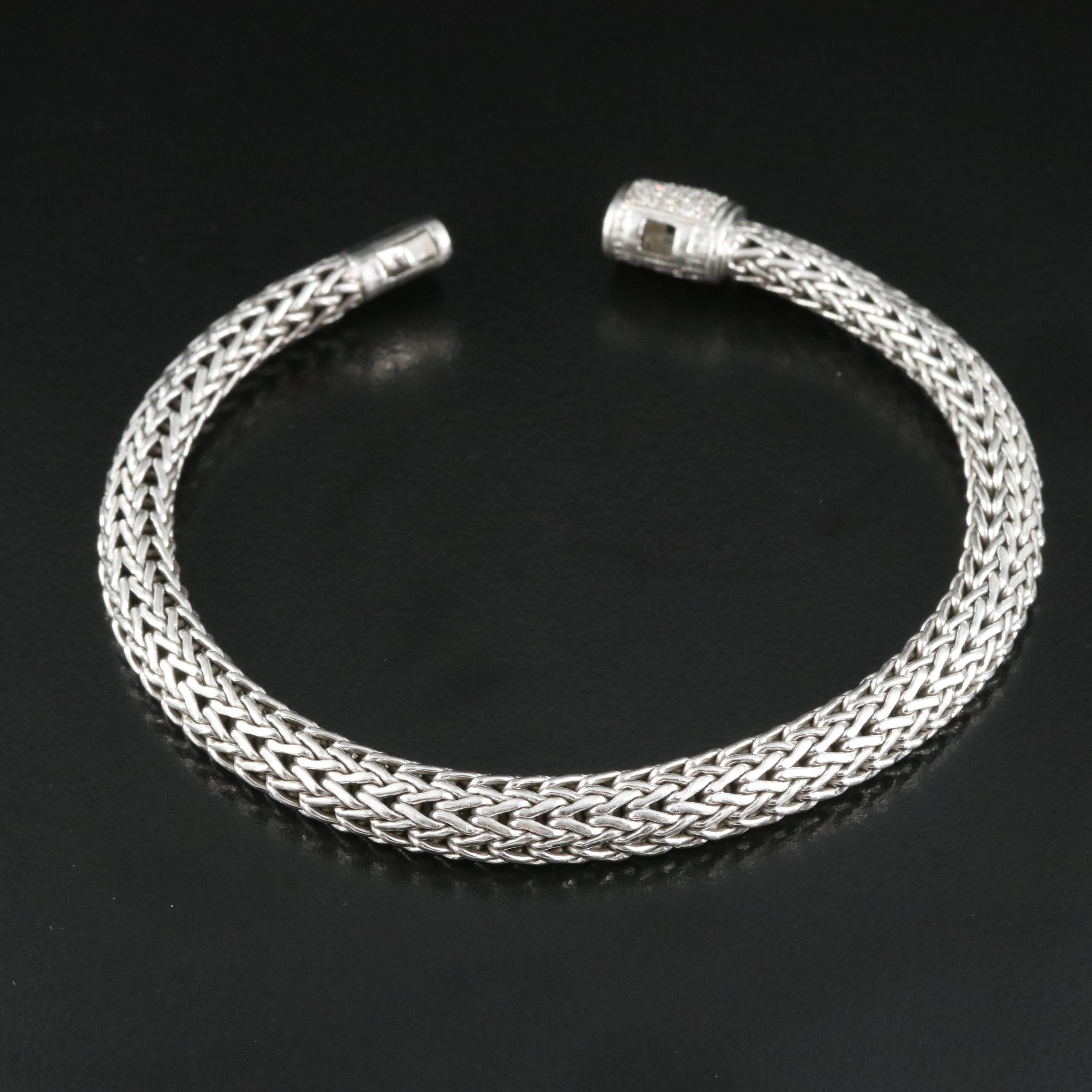 John Hardy "Classic" Diamond Chain Bracelet in Sterling with 18K Accents