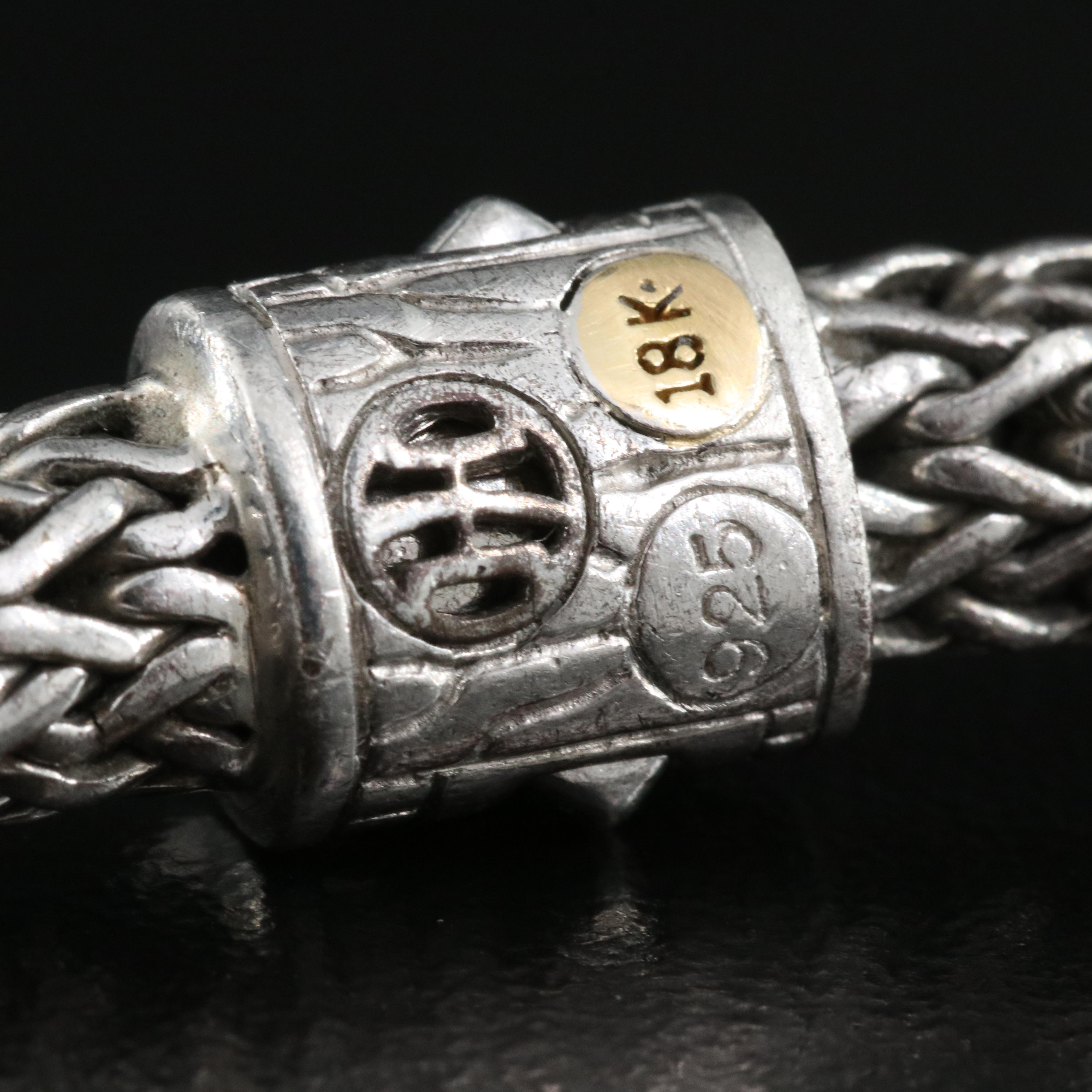 John Hardy "Classic" Diamond Chain Bracelet in Sterling with 18K Accents