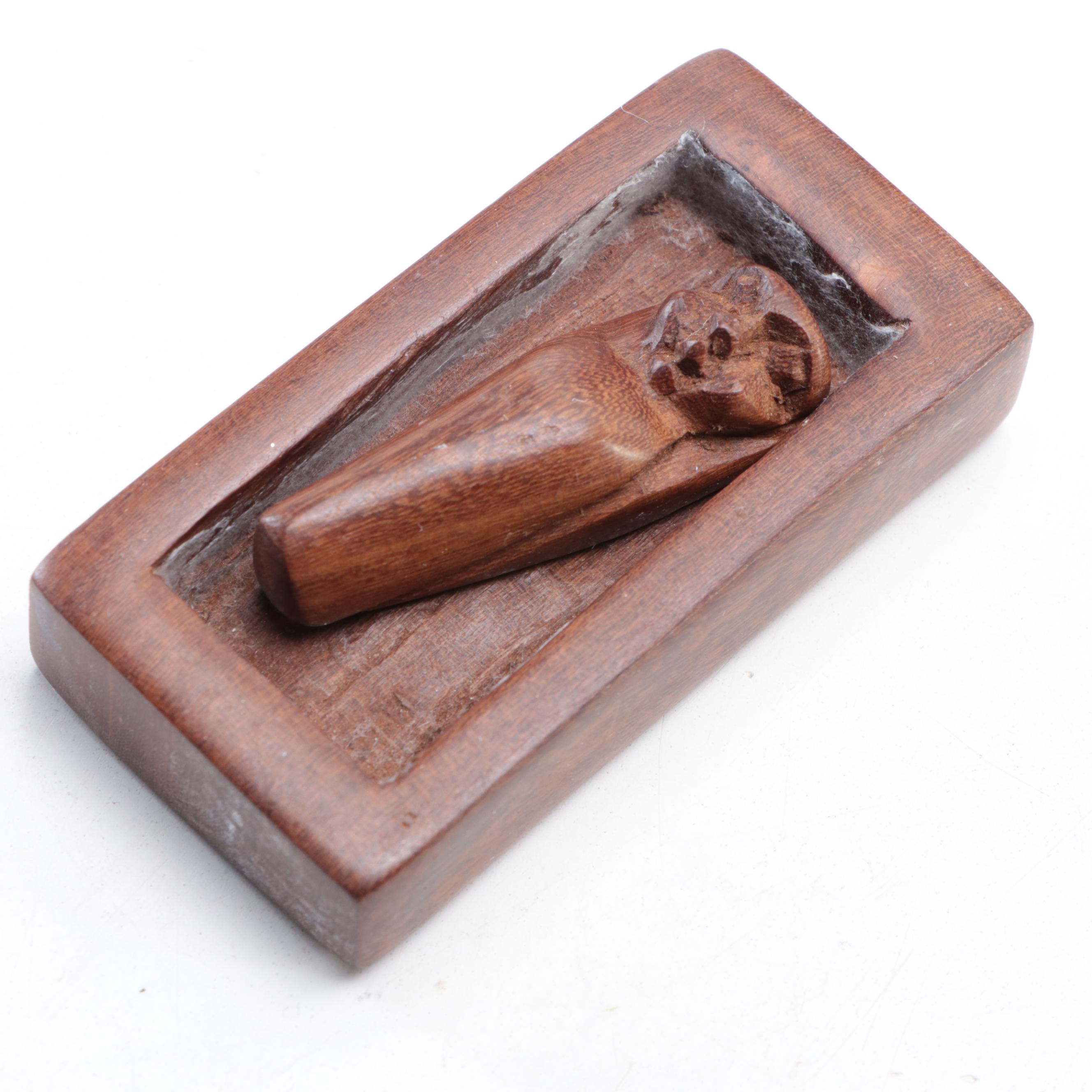 Anglo-Indian Style Hand-Carved Wood Christmas Nativity Figurines