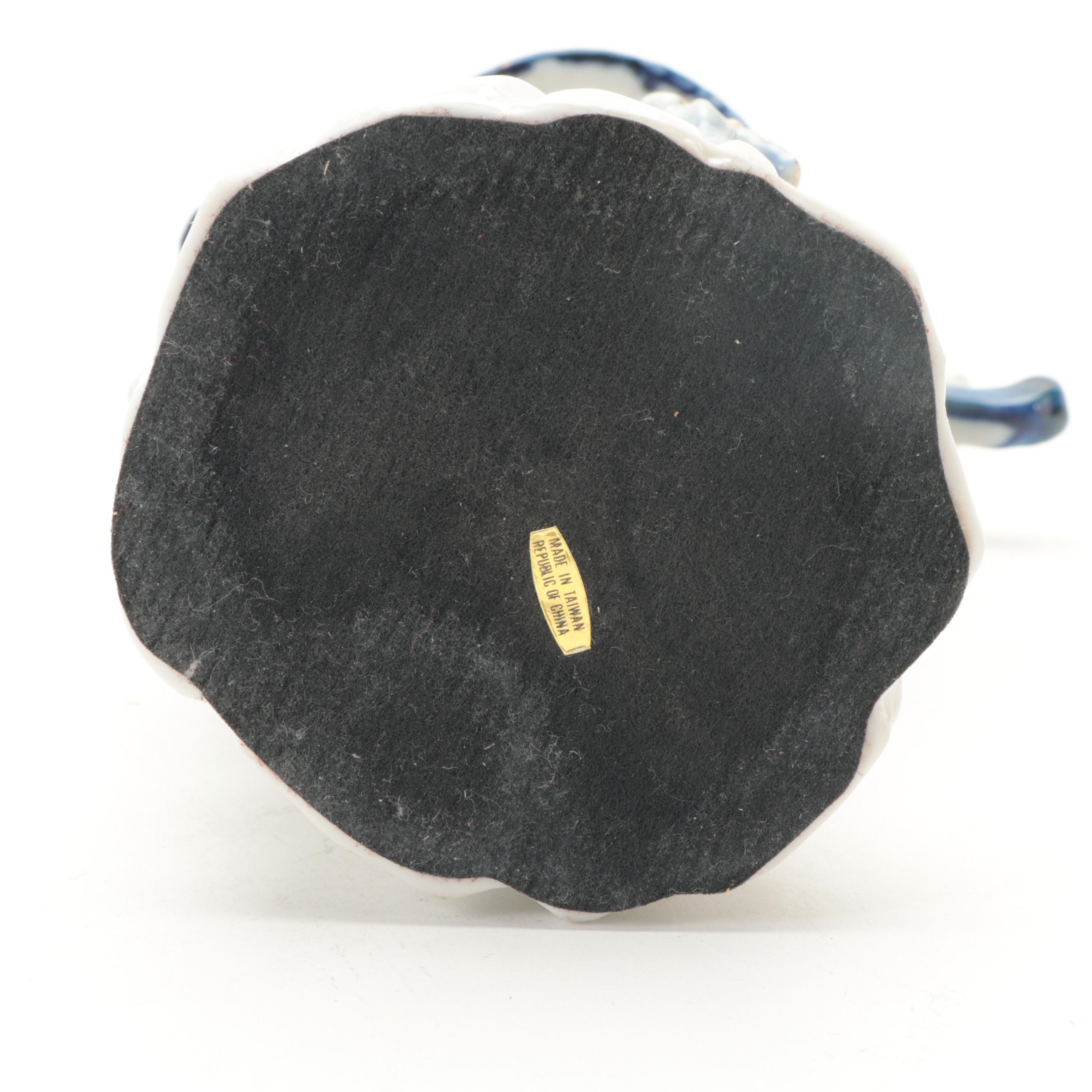 Chinese Porcelain Blue and White Figurines, Mid to Late 20th Century