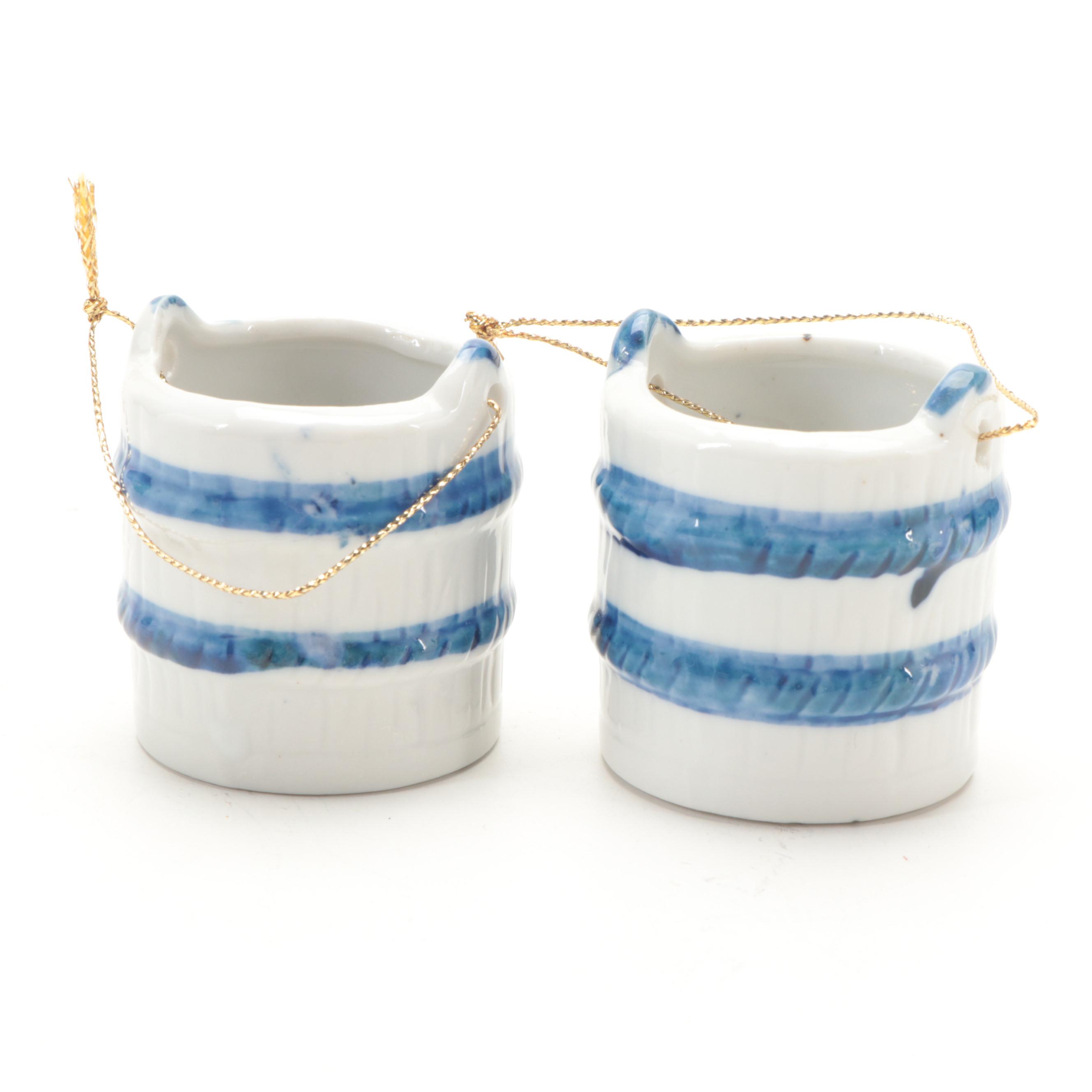 Chinese Porcelain Blue and White Figurines, Mid to Late 20th Century