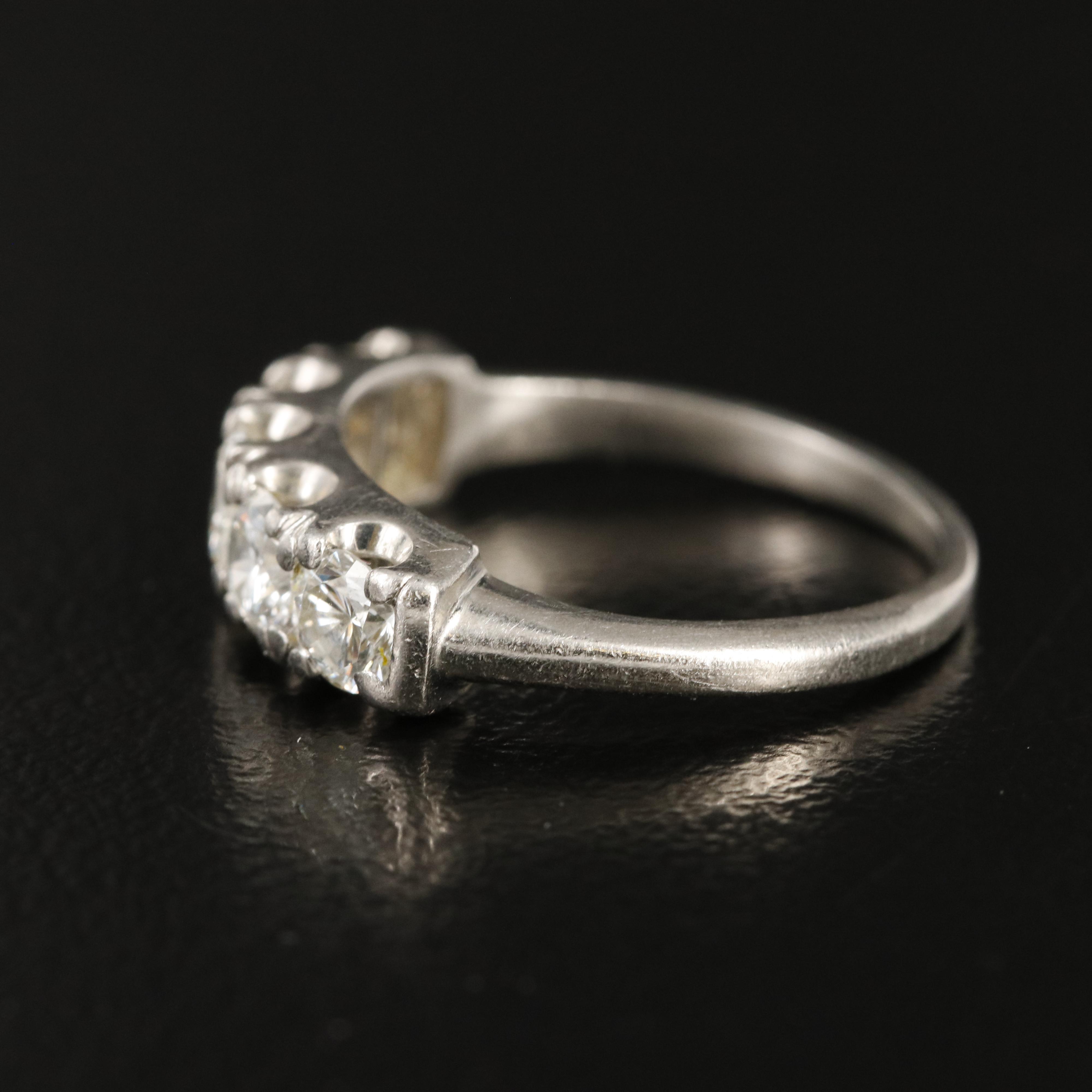 Platinum 0.91 CTW Diamond Five Stone Band