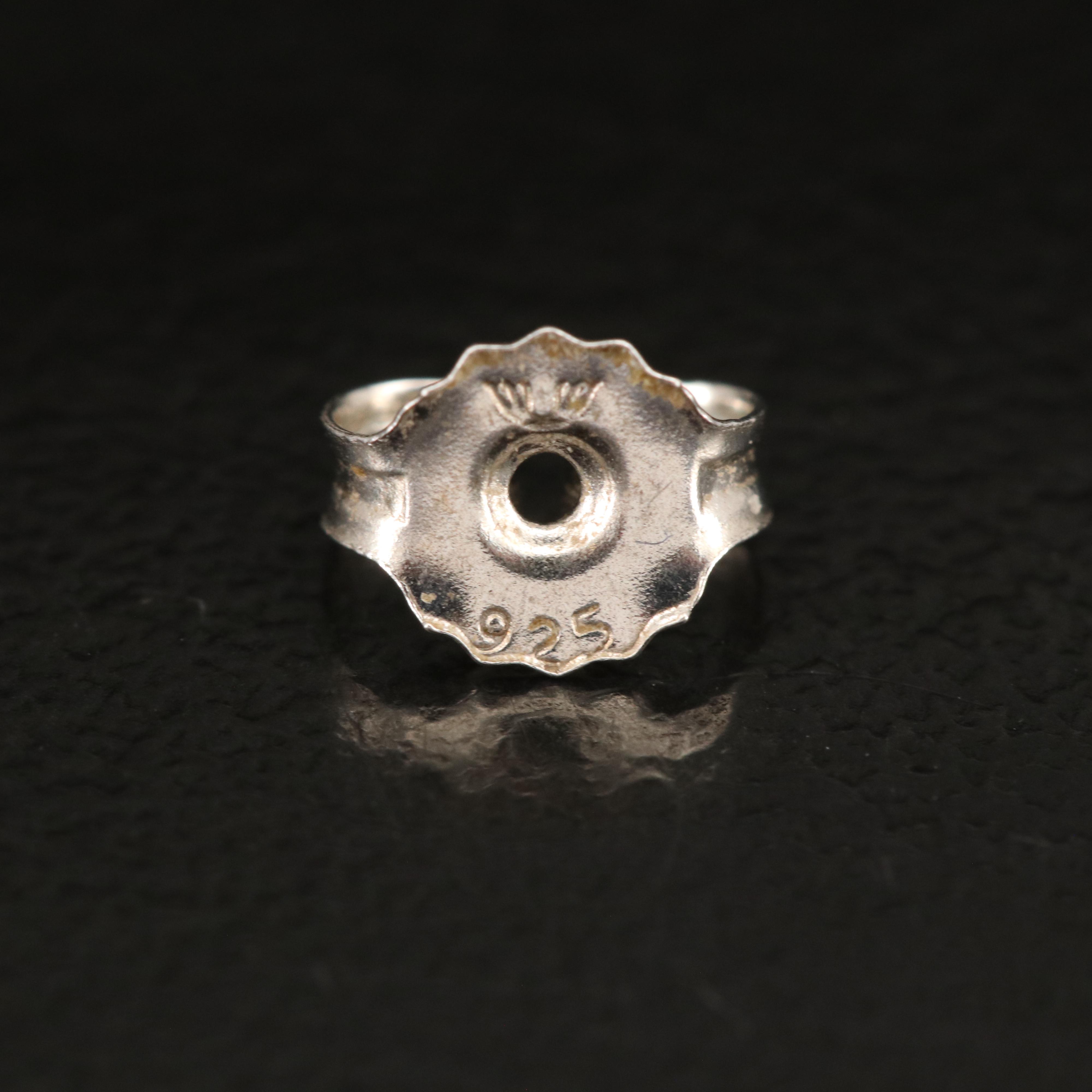 Sterling Diamond Stud Earrings