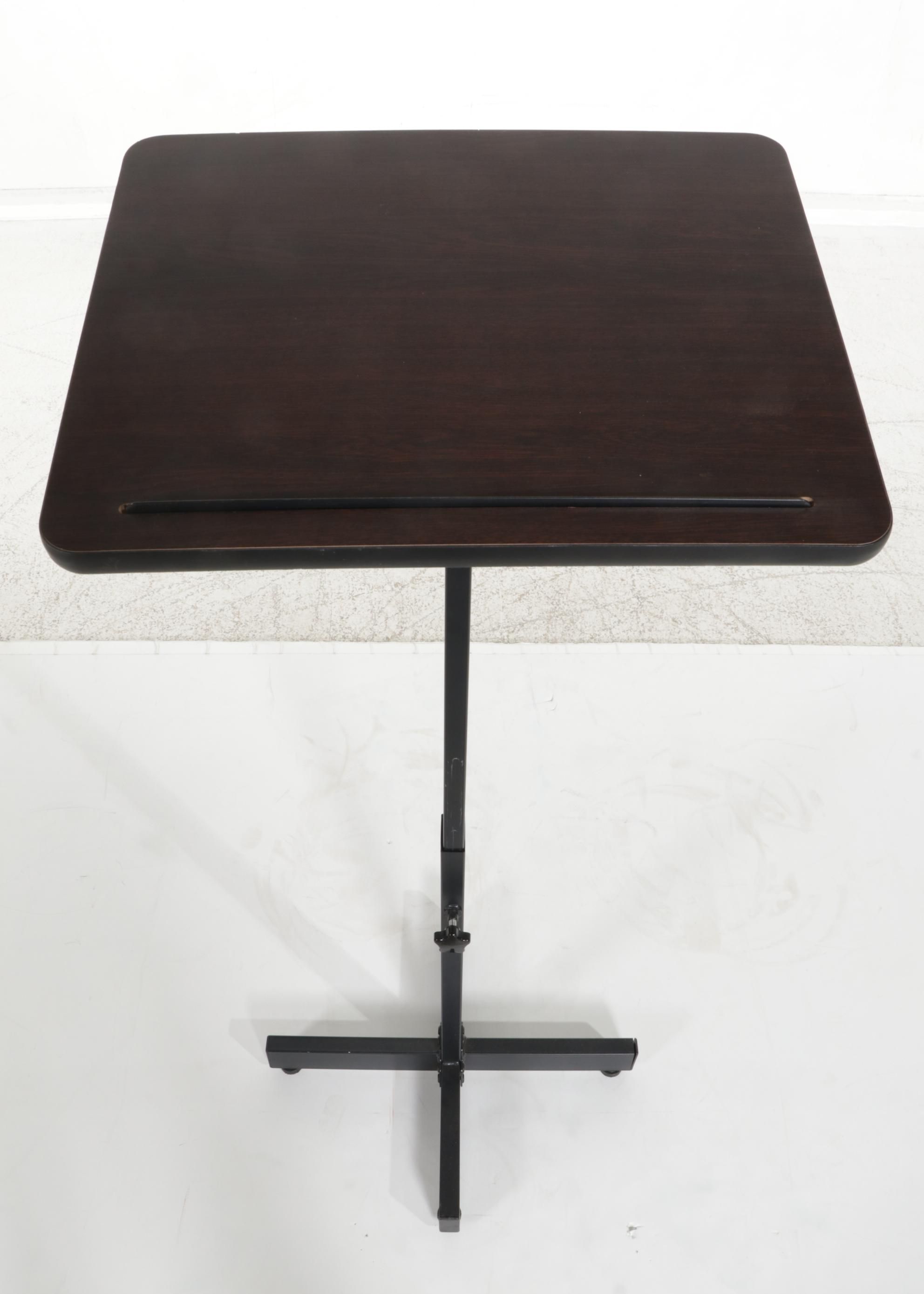 Metal and Wood-Grained Laminate Adjustable Lectern