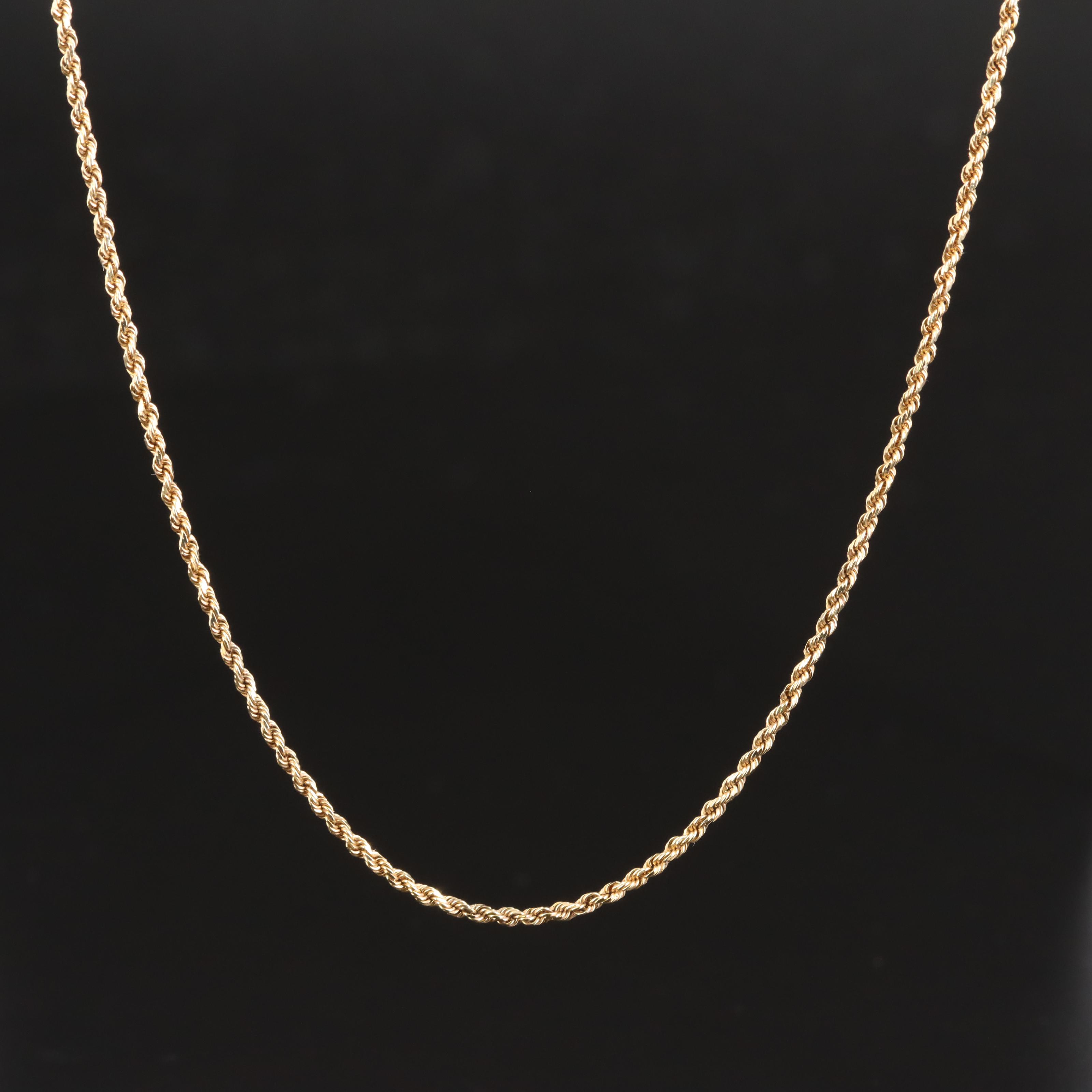 14K Rope Chain Necklace