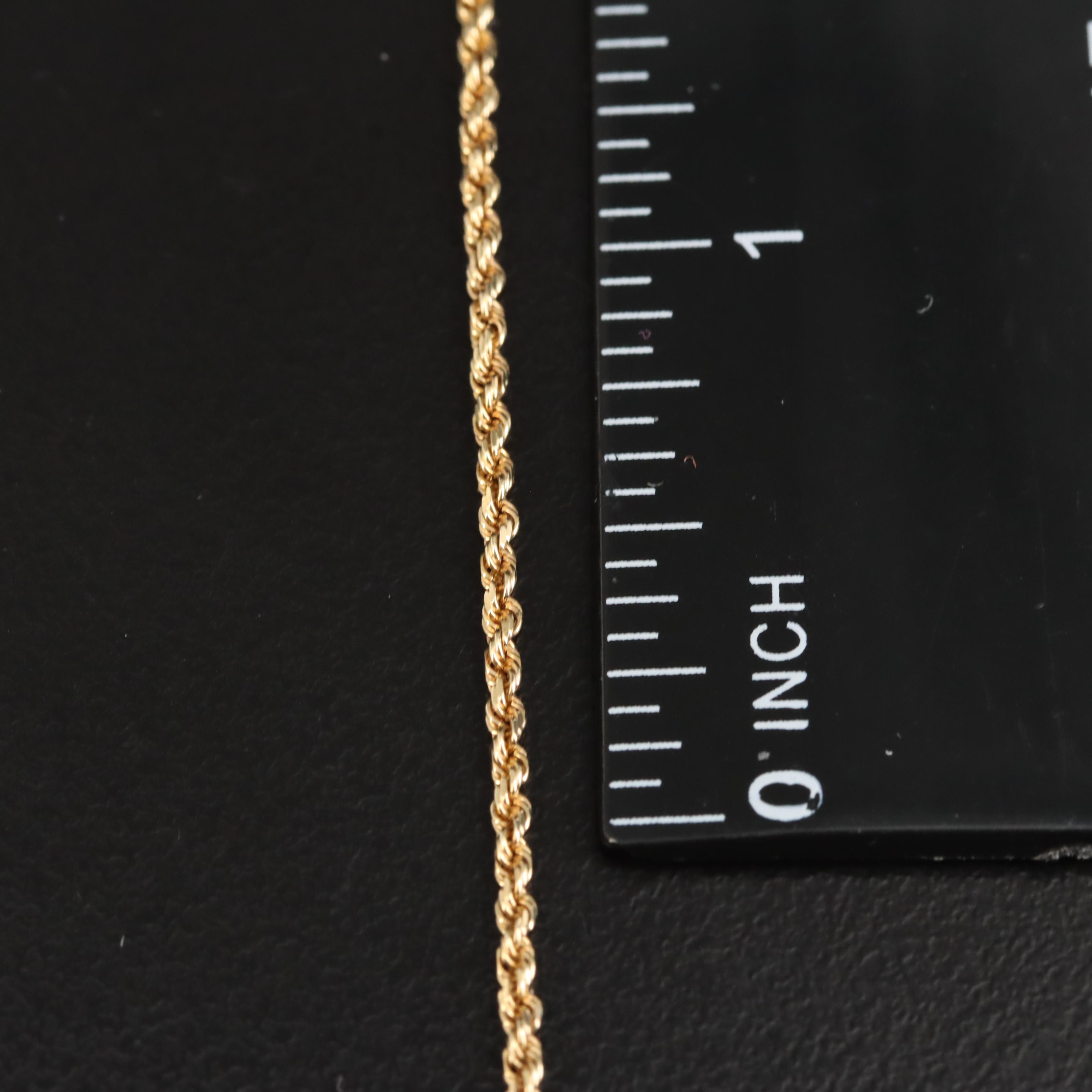 14K Rope Chain Necklace