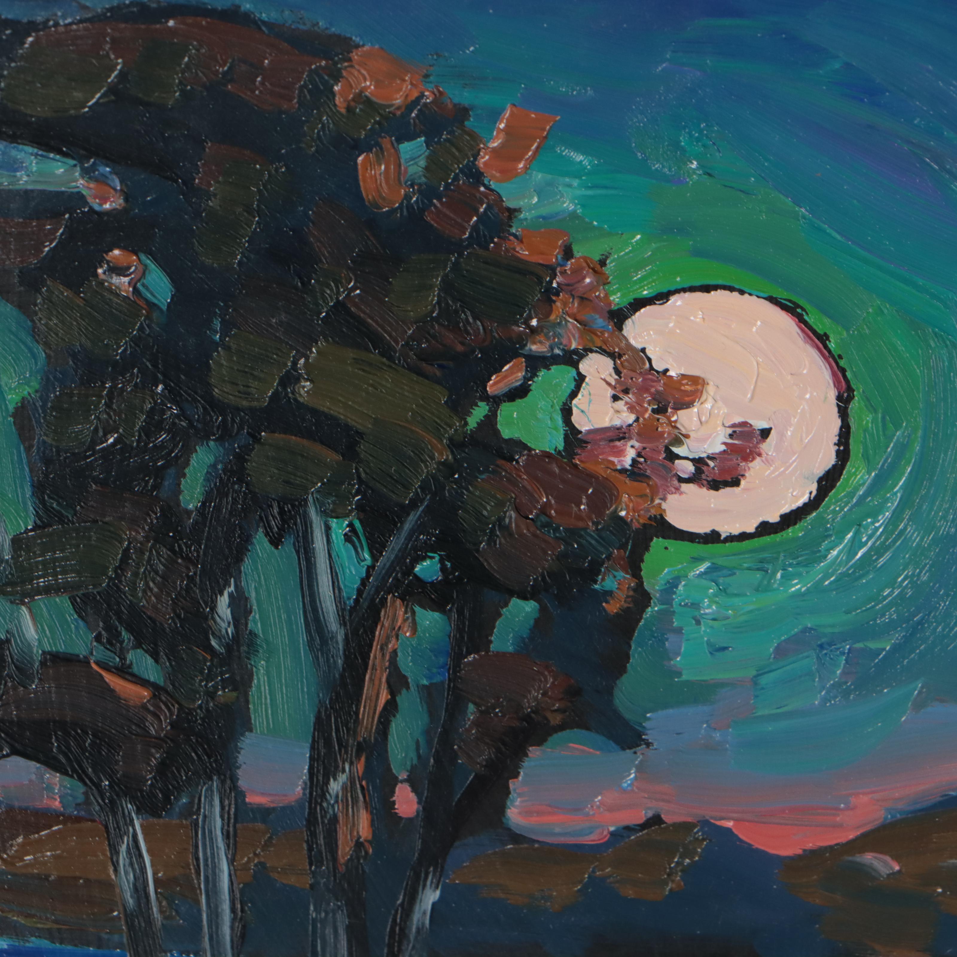 William Hawkins Oil Painting "Hear the Moon," 2022