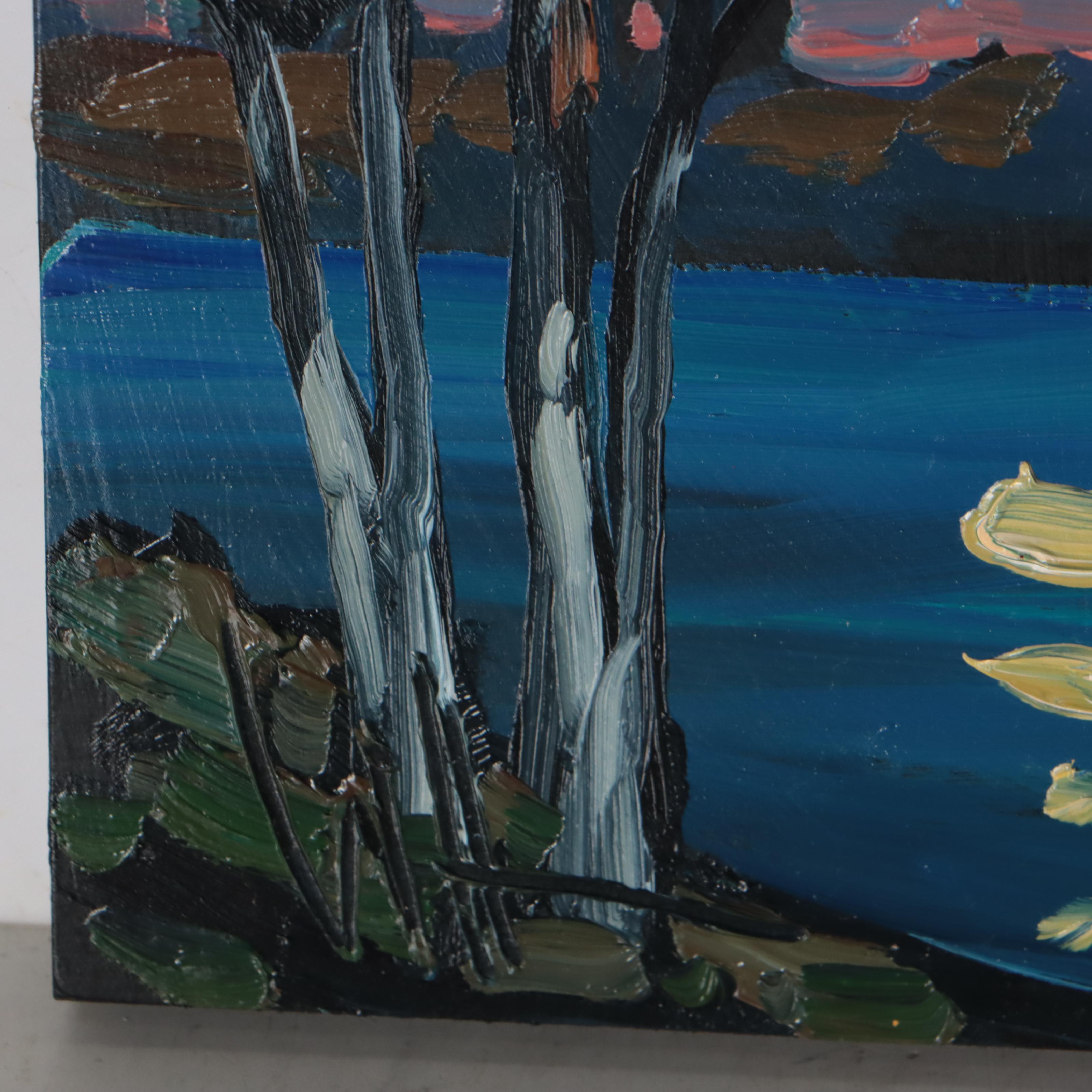 William Hawkins Oil Painting "Hear the Moon," 2022