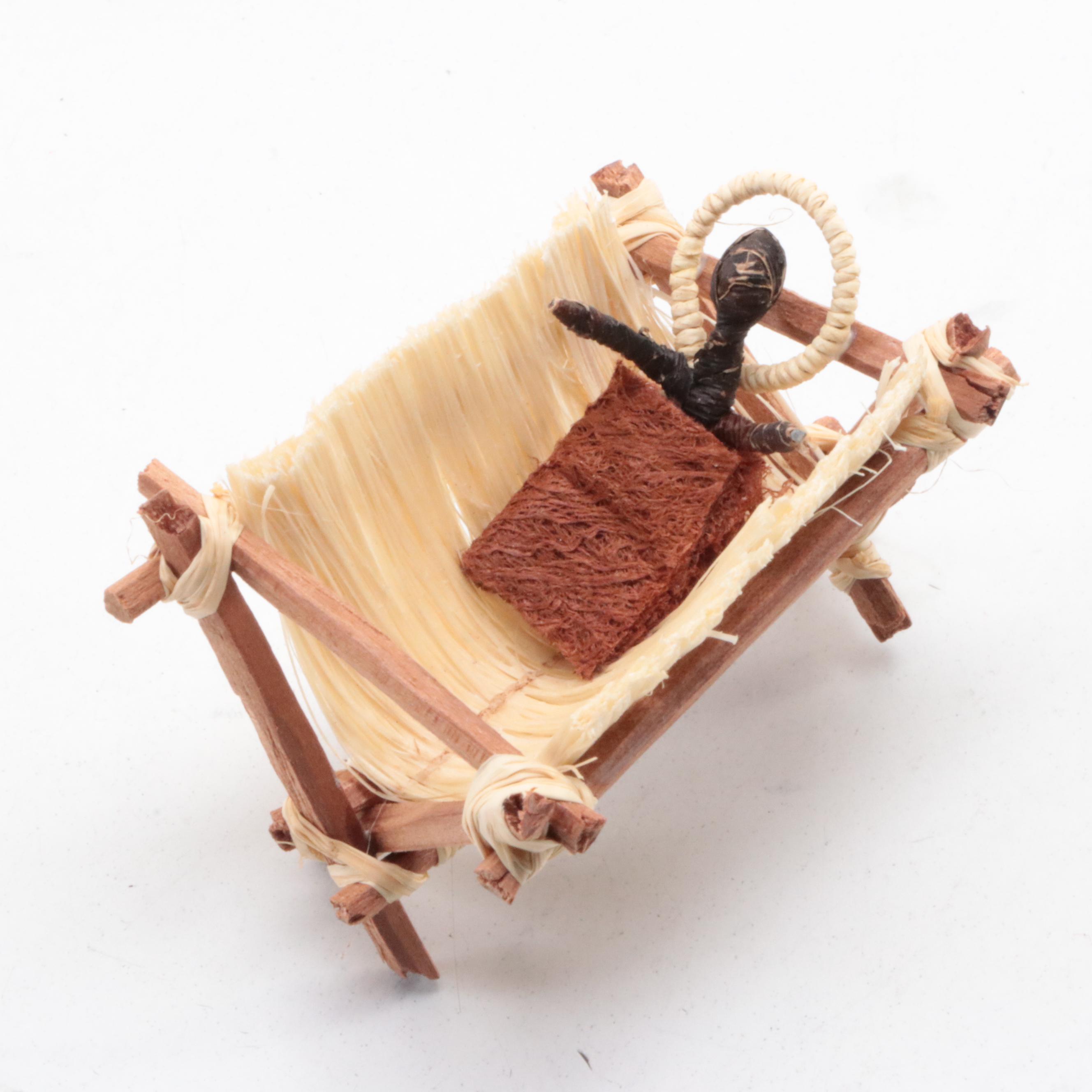 Congo African Christmas Nativity Banana Fiber, Bead and Wood Figurines