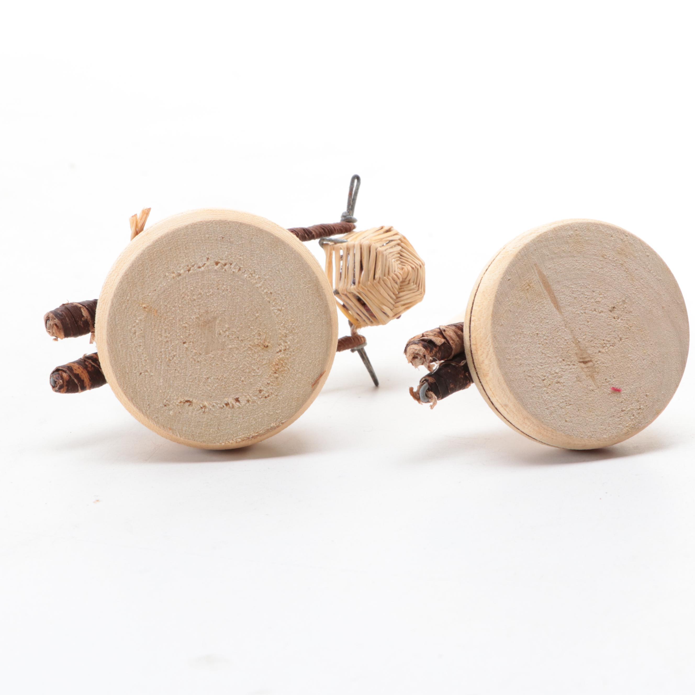 Congo African Christmas Nativity Banana Fiber, Bead and Wood Figurines