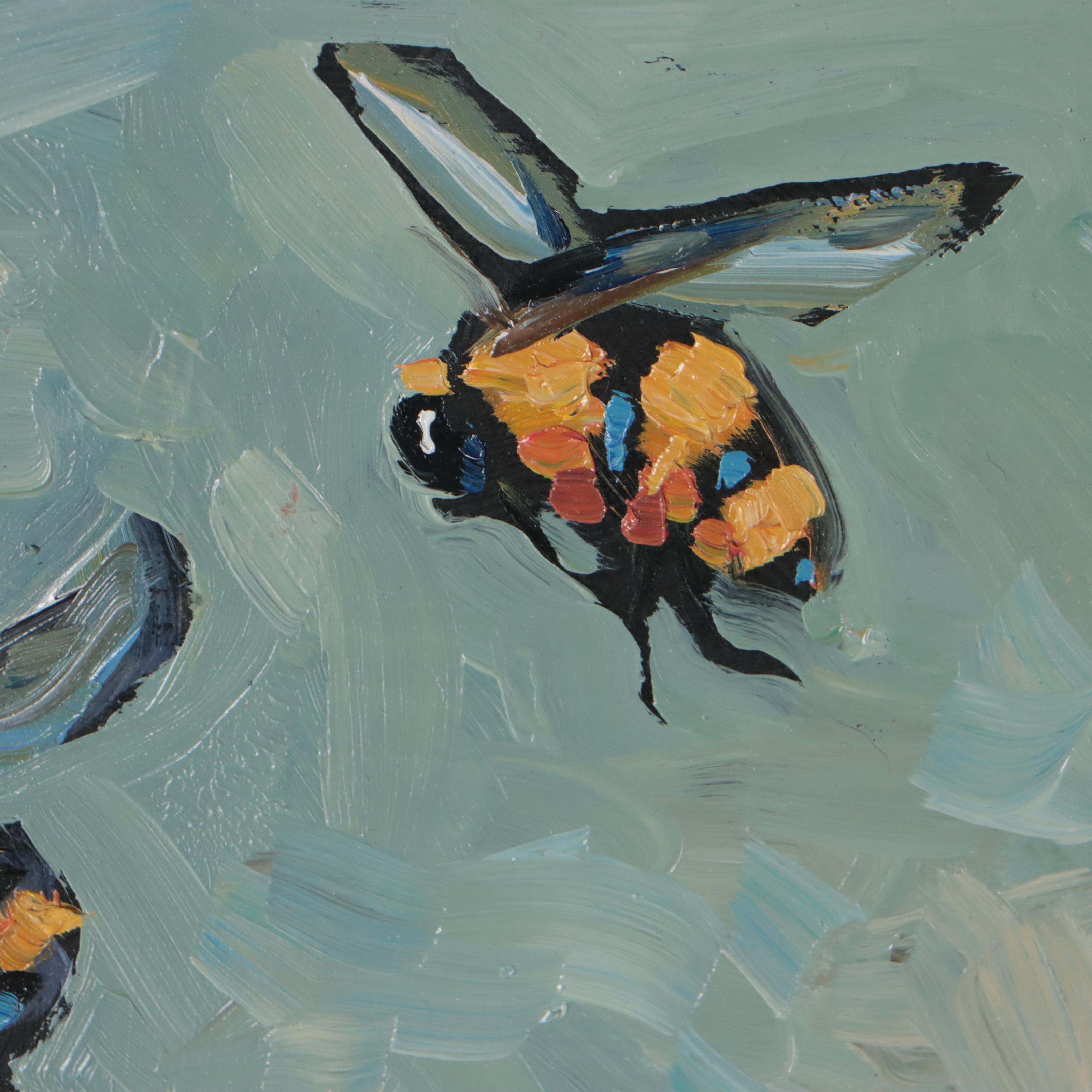 William Hawkins Oil Painting "We Three Bees," 2022