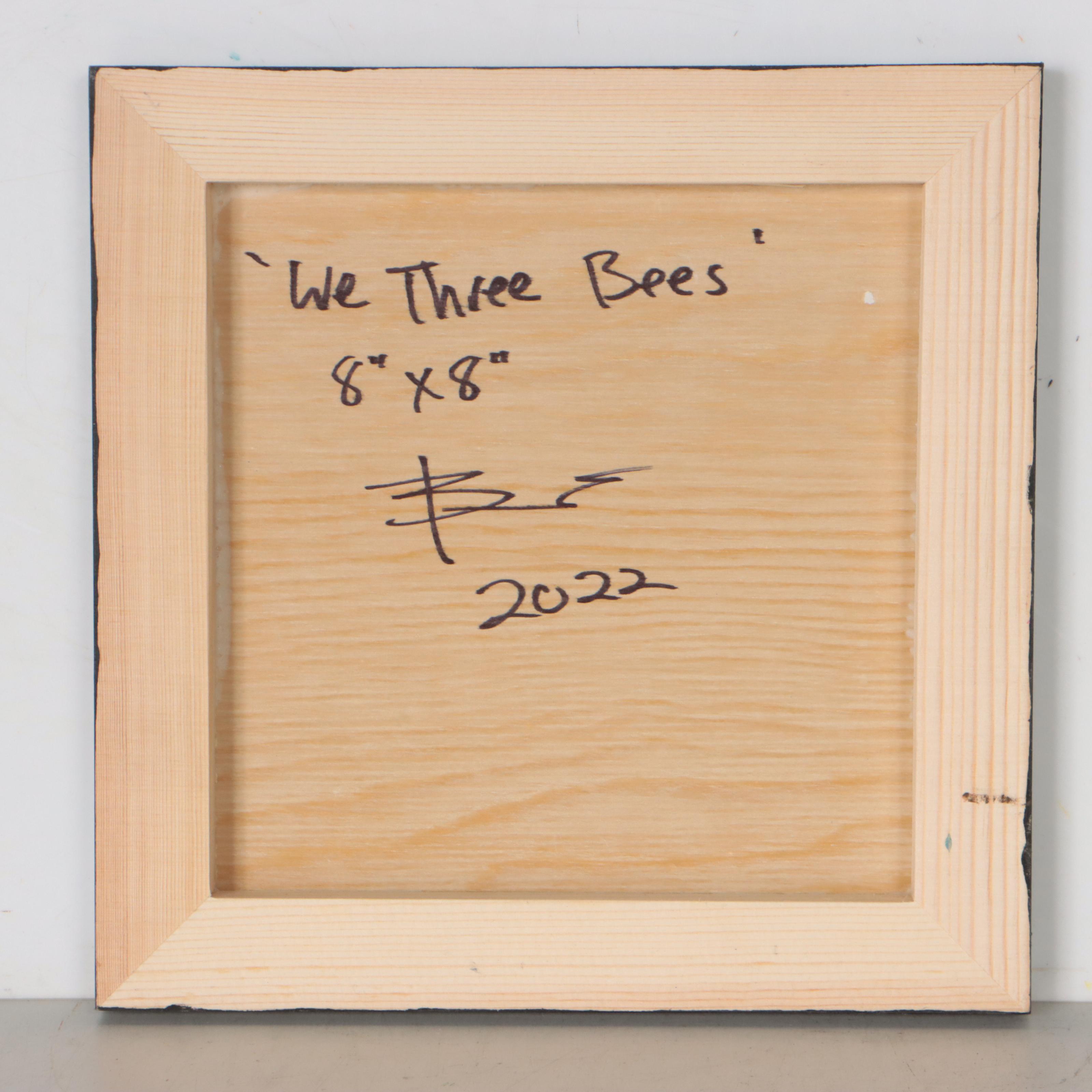 William Hawkins Oil Painting "We Three Bees," 2022