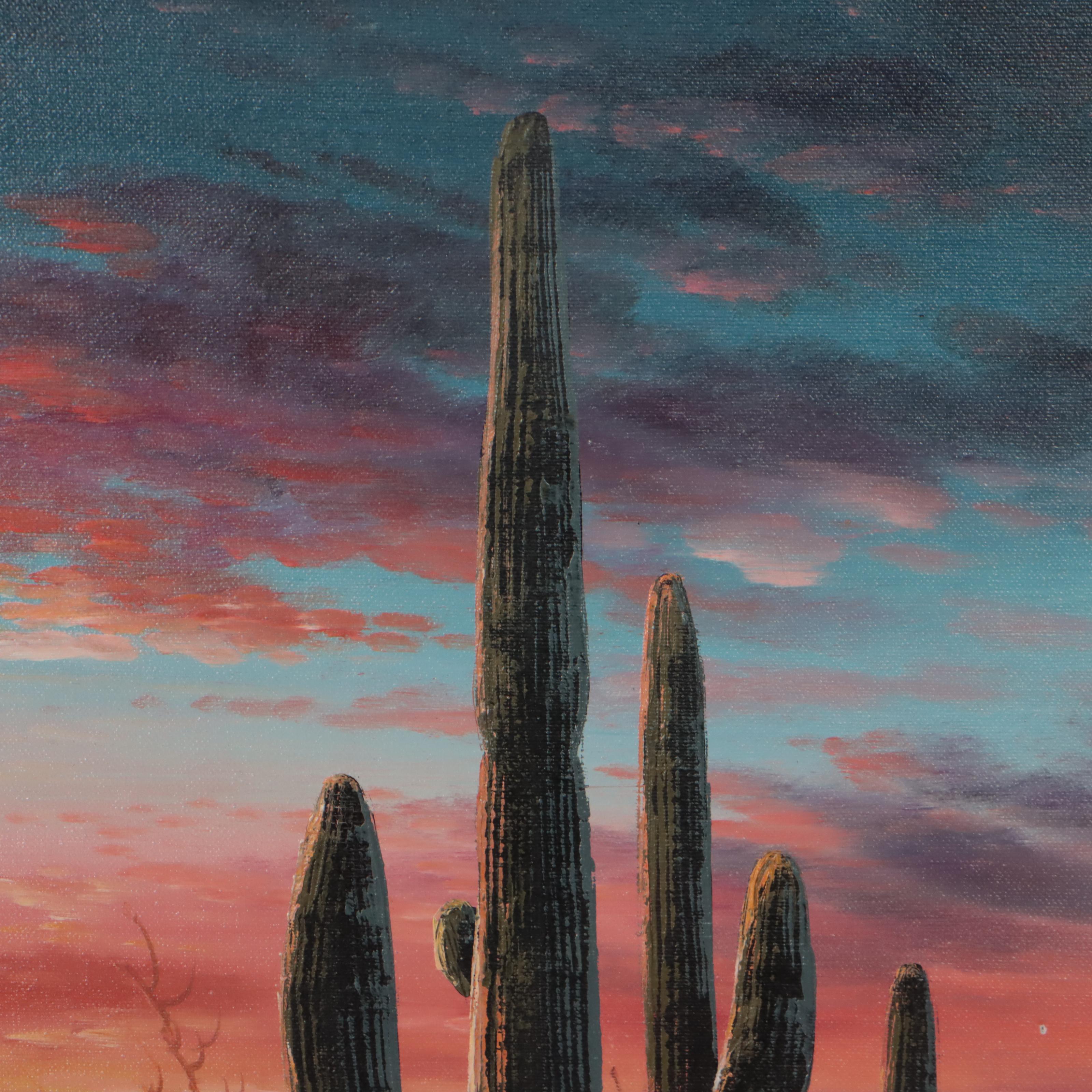 R. Dugg Desert Landscape Oil Painting