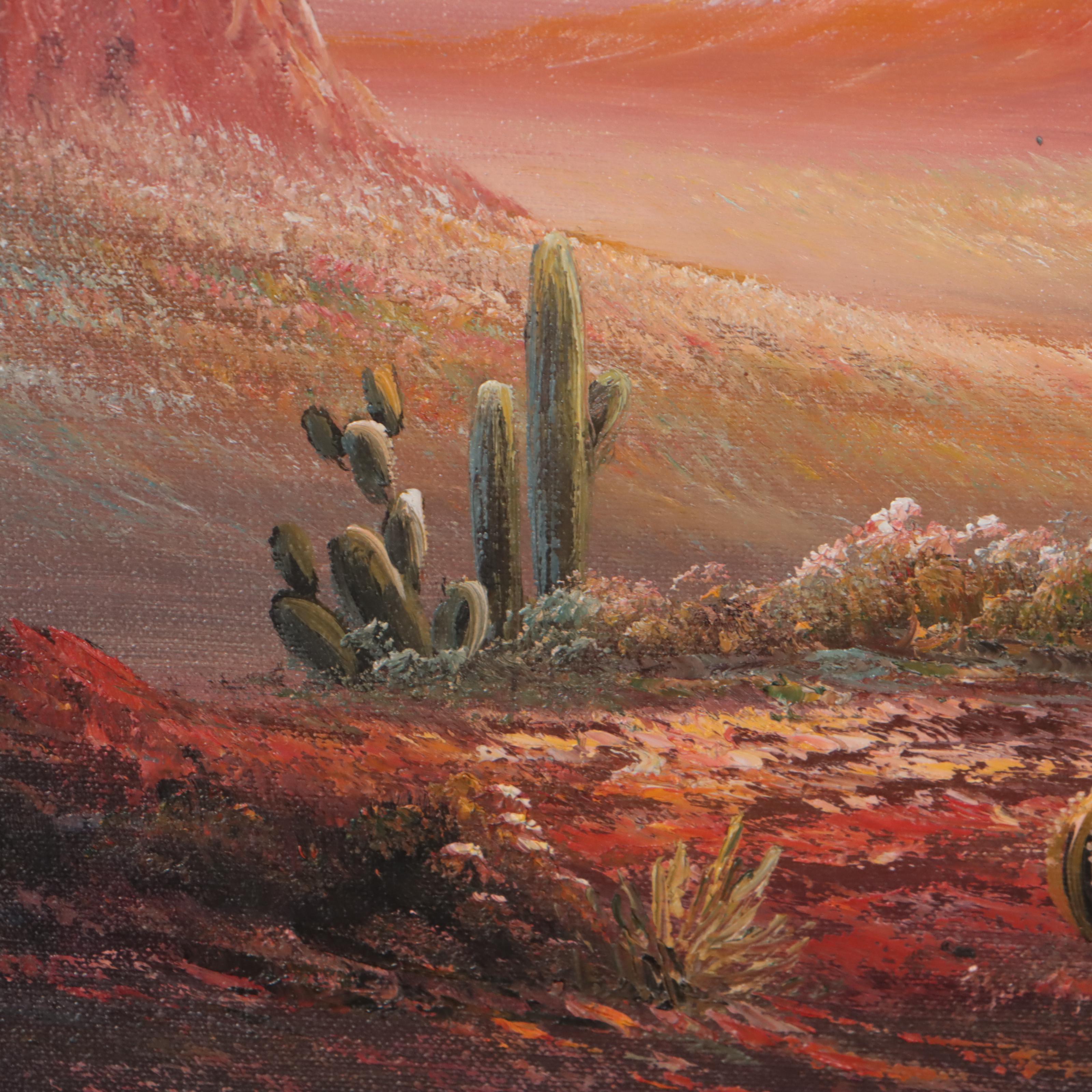 R. Dugg Desert Landscape Oil Painting