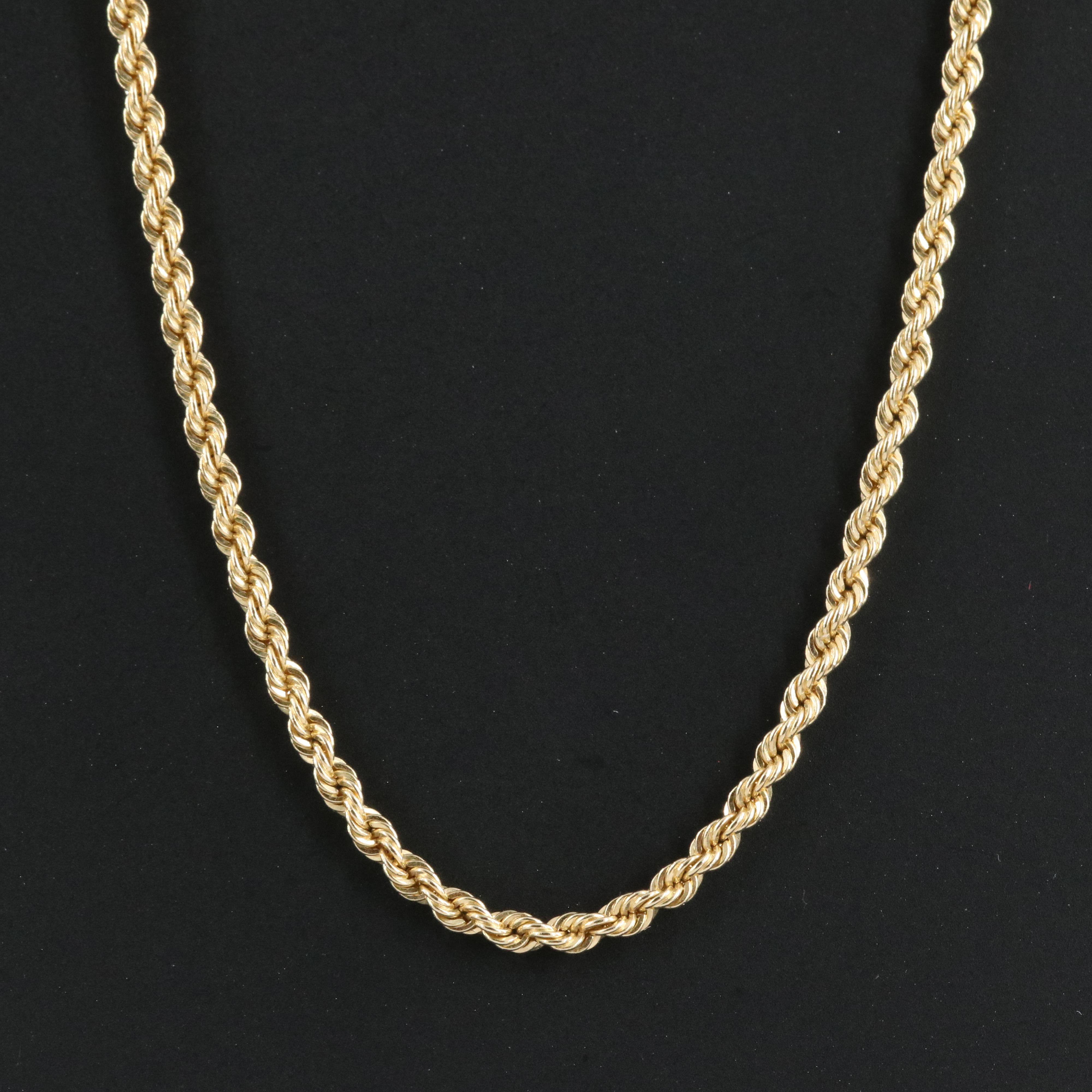 14K Rope Chain Necklace