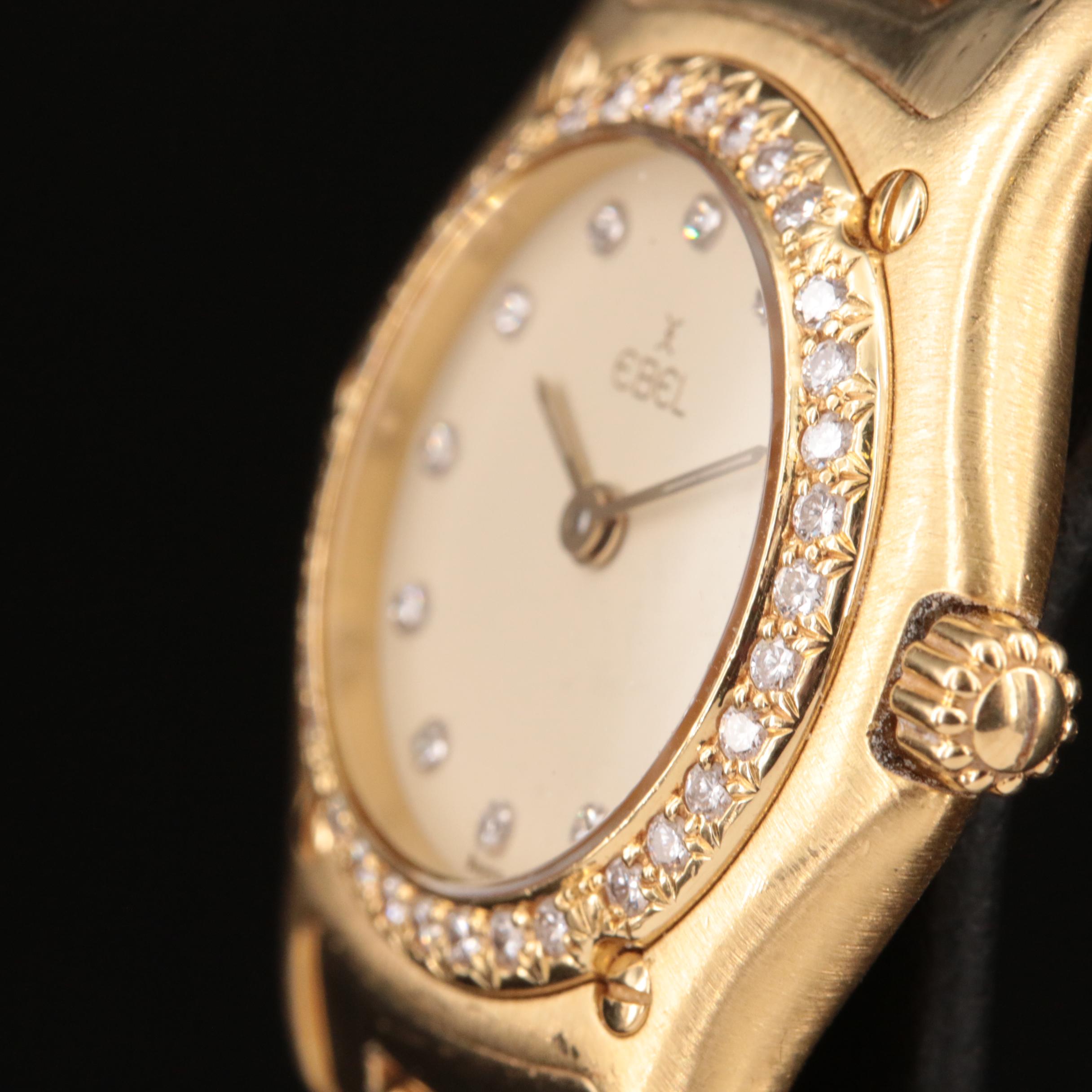 18K Ebel 1911 Diamond Dial and Bezel Quartz Watch