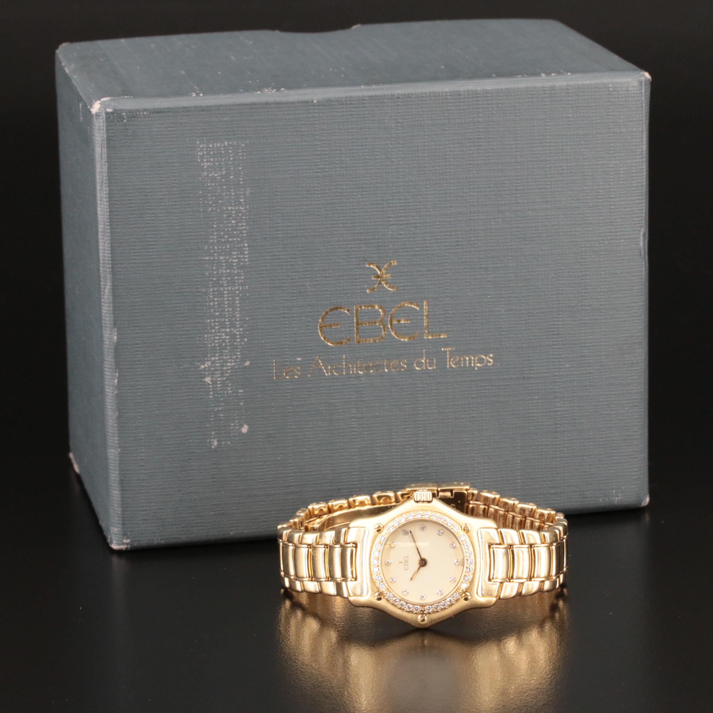 18K Ebel 1911 Diamond Dial and Bezel Quartz Watch