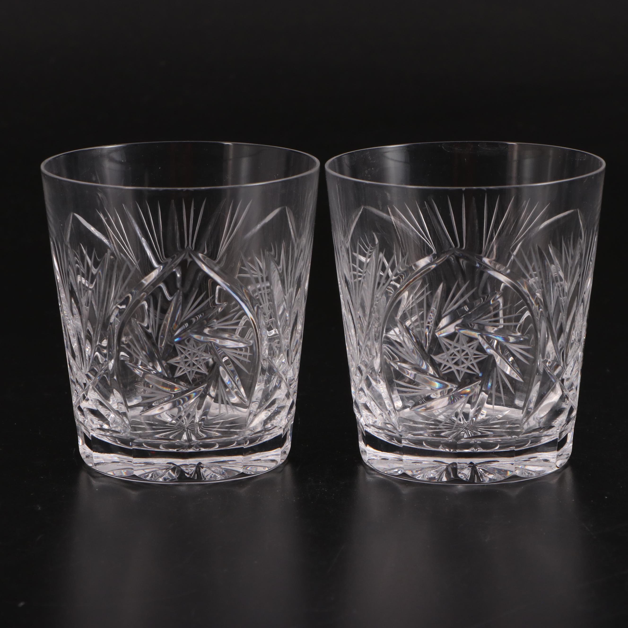 American Cut "Eleanor" Old Fashioned Glasses with Other Glass Tableware