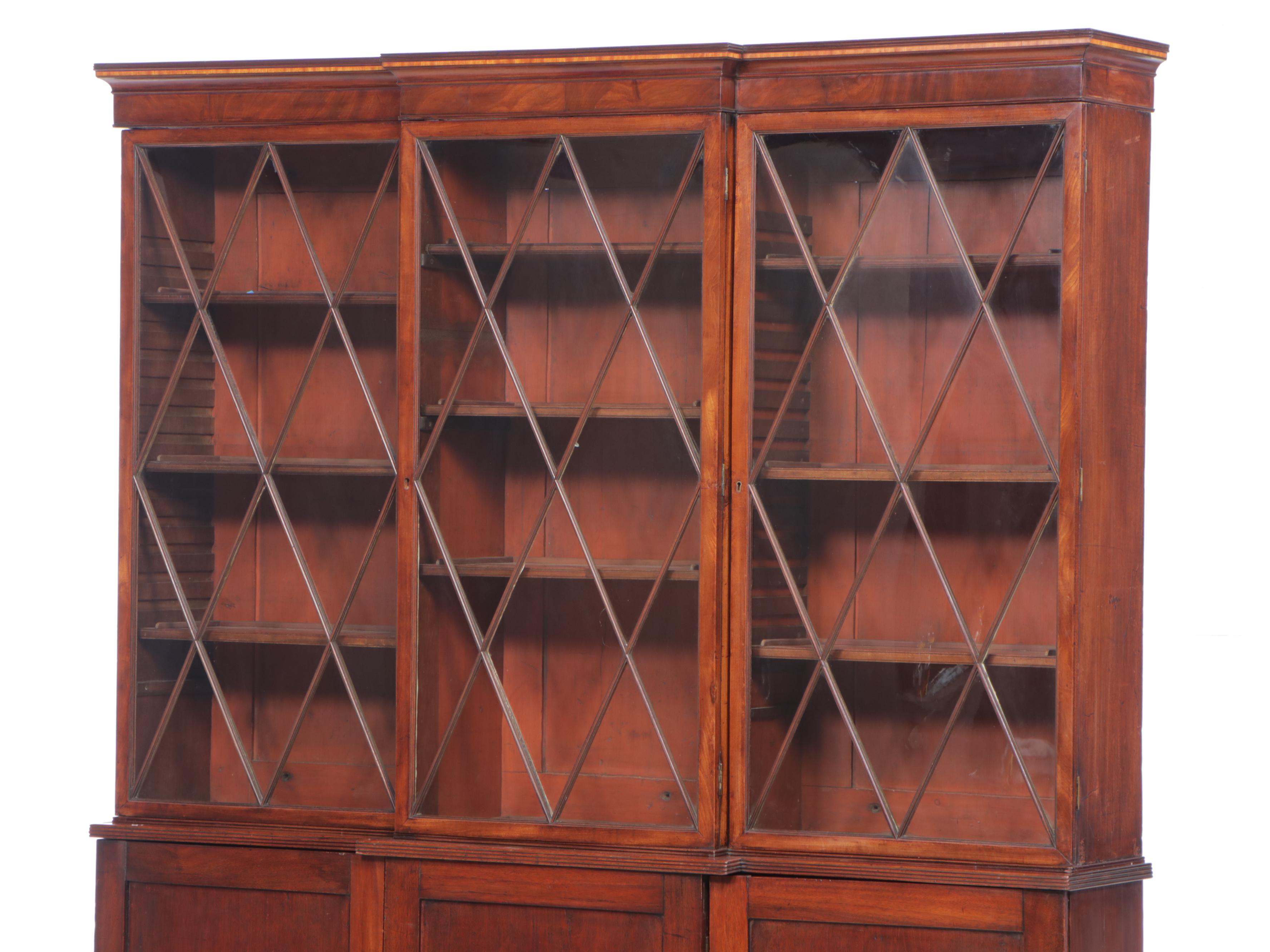 George III Mahogany Breakfront Bookcase, circa 1800