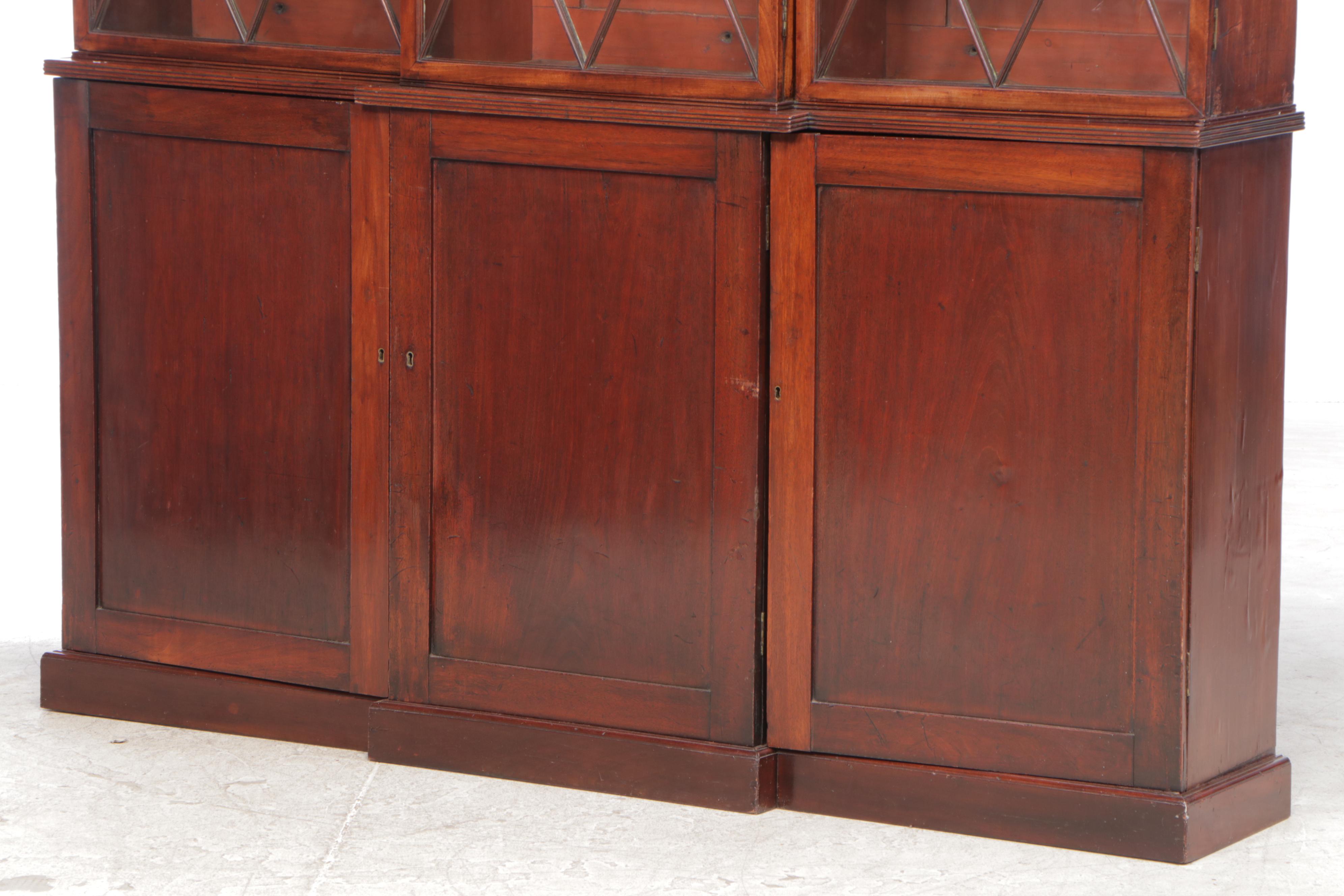 George III Mahogany Breakfront Bookcase, circa 1800