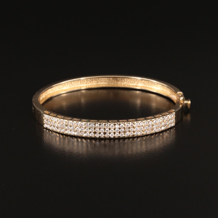 14K 2.03 CTW Diamond Hinged Bangle