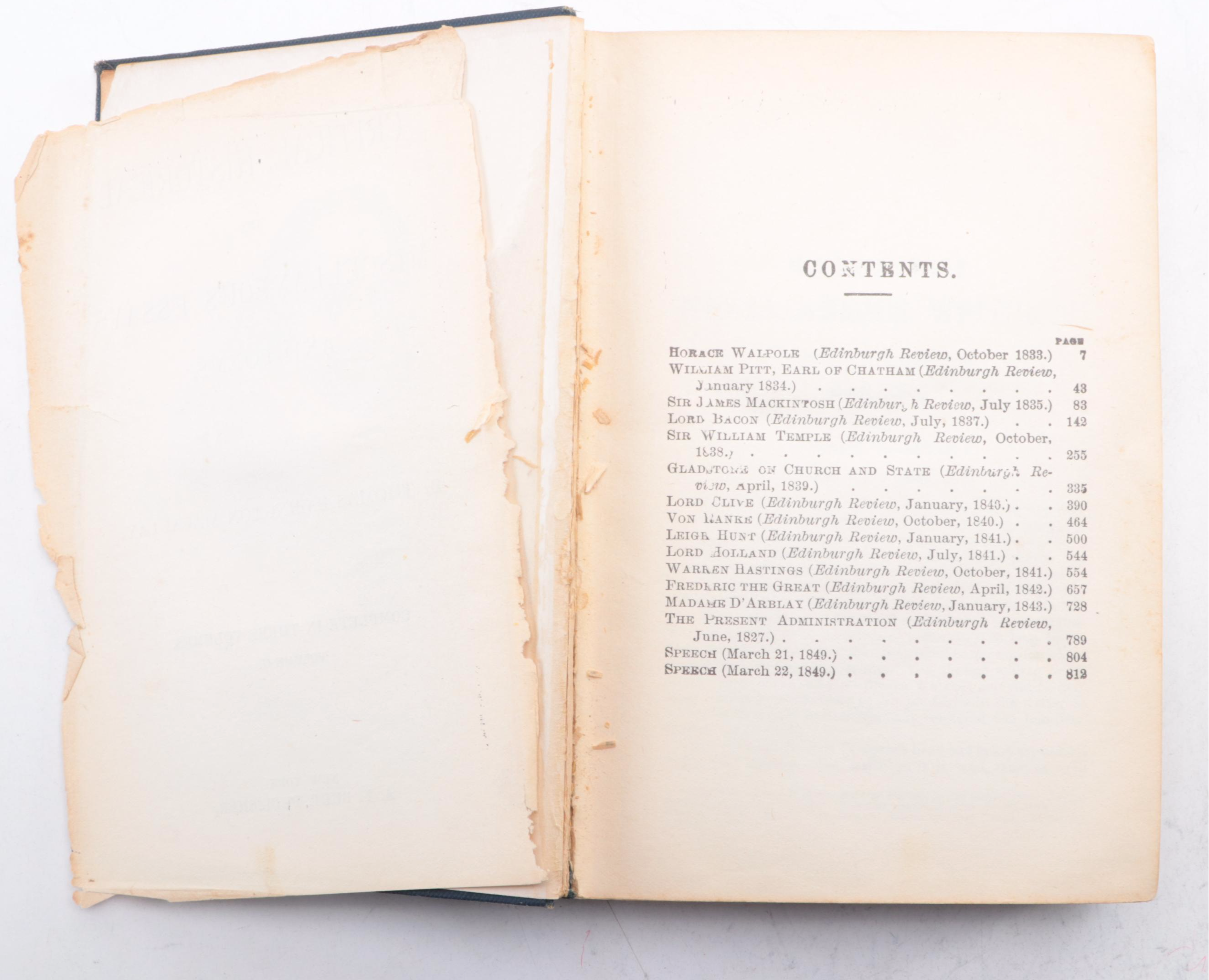 "Essays and Poems" Partial Set by Thomas Babington Macaulay and More Books