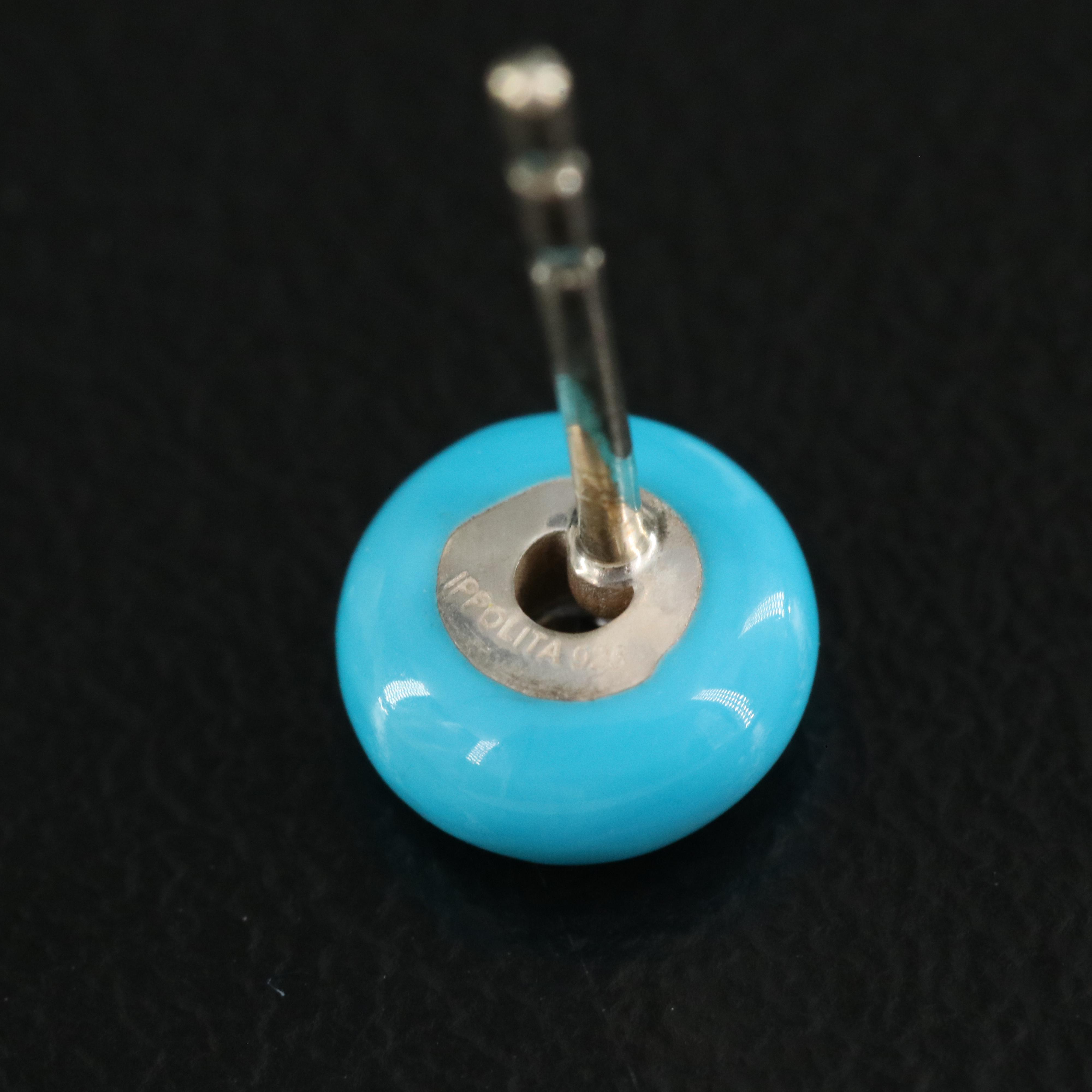 Ippolita "Stardust" Sterling Turquoise and Diamond Stud Earrings