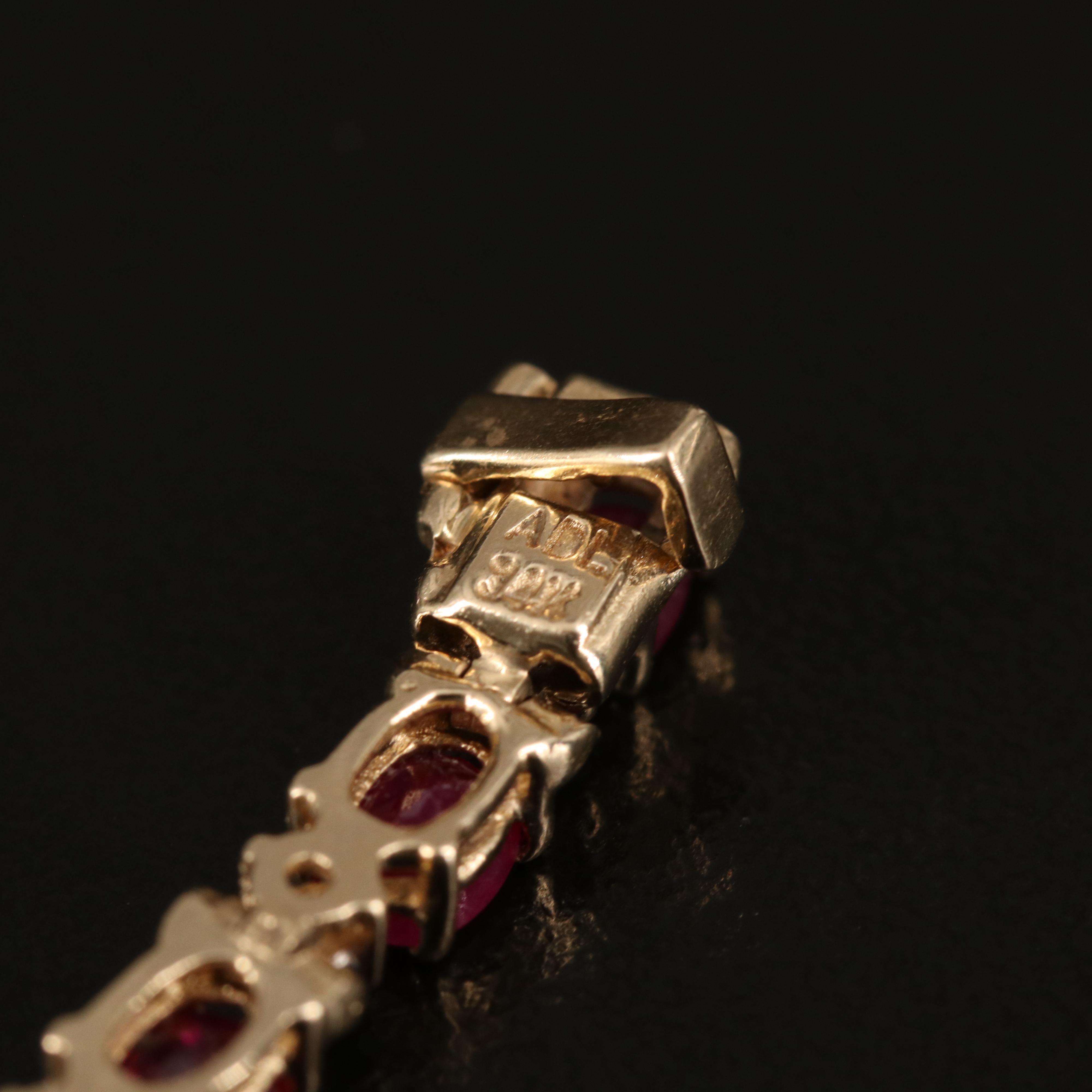 14K Ruby and Diamond Line Bracelet